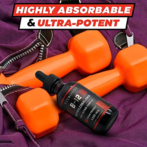 VITBOOST Vegan Liquid B-12 Drops – 60 x 5000 mcg Extra Strength Raspberry Flavored VITBOOST Au supplements