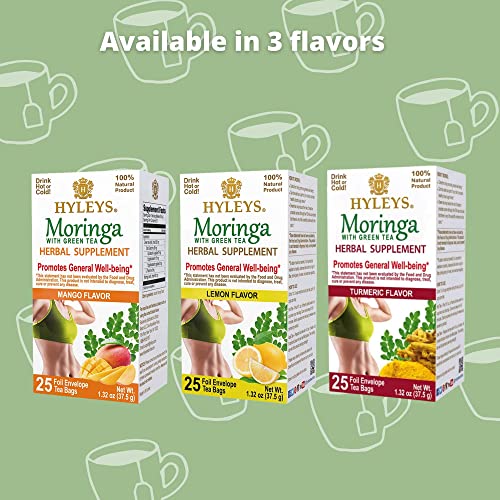 Hyleys Tea Moringa Oleifera with Mango Flavor - 25 Tea Bags (Miracle Tree Tea) HYLEYS Au supplements