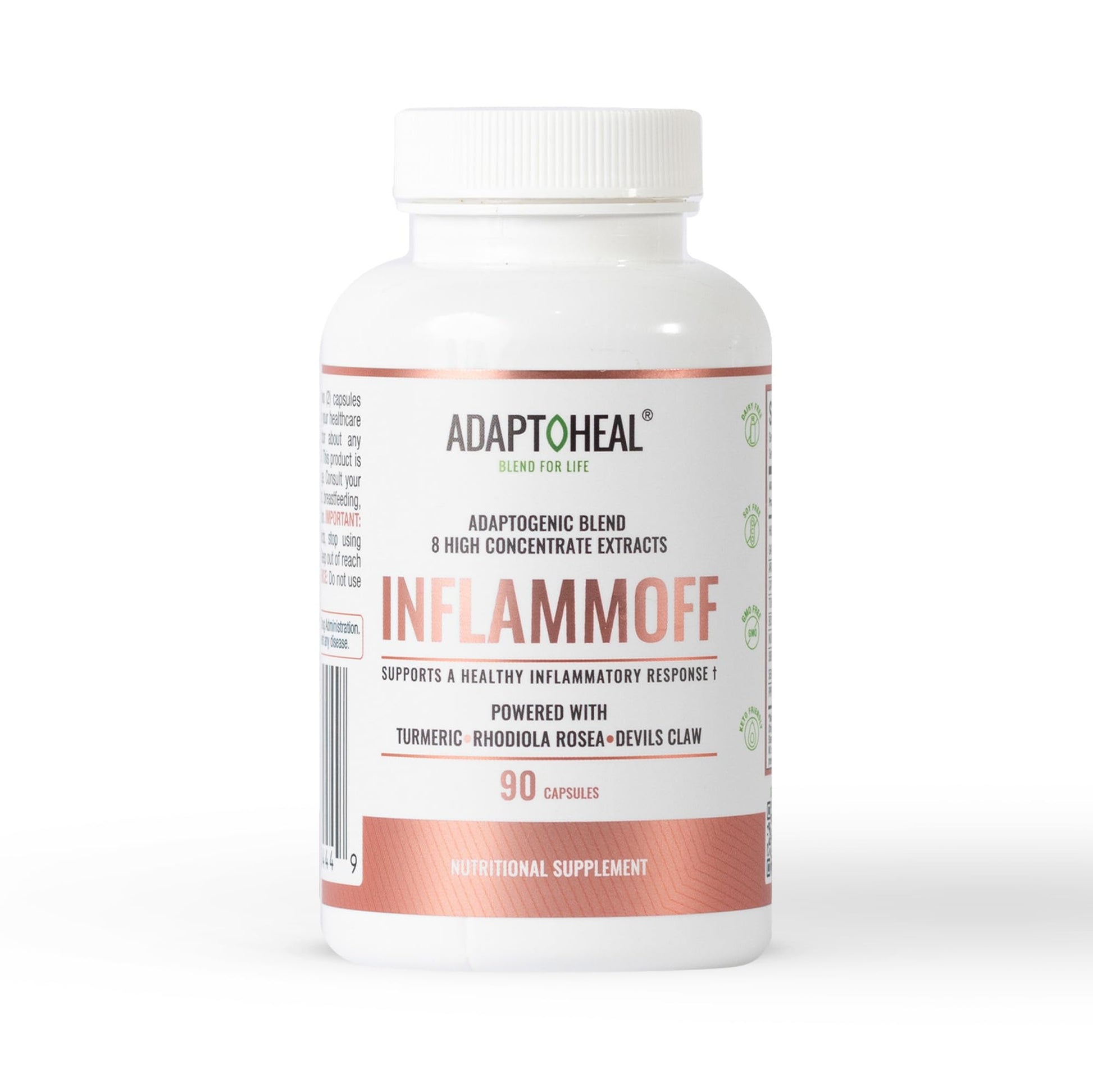 ADAPTOHEAL Inflammoff - Adaptogenic Supplement Designed to Support Joint, Muscle and Tissue Inflammation Naturally, 8 Highly Concentrated extracts with Turmeric and Rhodiola rosea (90 Capsules) ADAPTOHEAL Au supplements