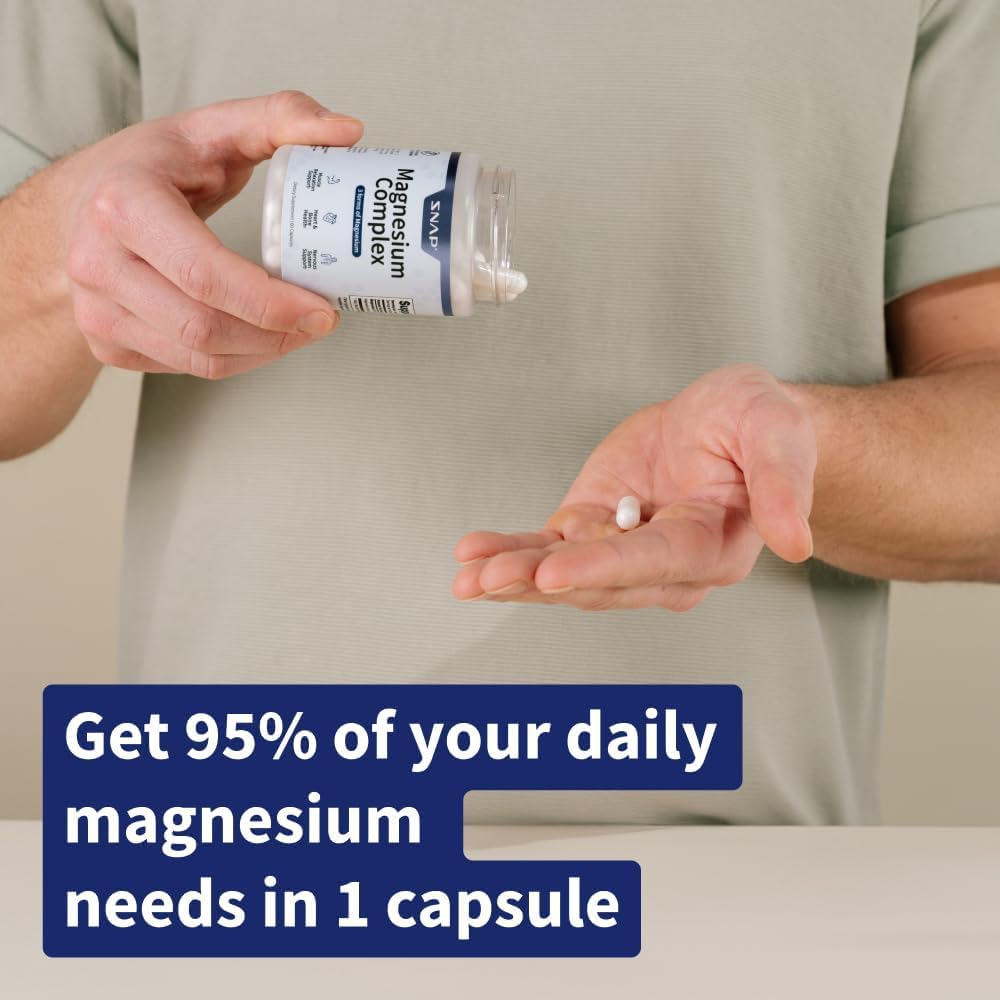 Snap Triple Magnesium Complex for Women & Men for Sleep & Muscle Support – 400mg, 3-in-1 Magnesium Supplement – Bisglycinate, Citrate & Oxide – Chelated for High-Absorption, 60 Vegetarian Capsules Snap Supplements Au supplements