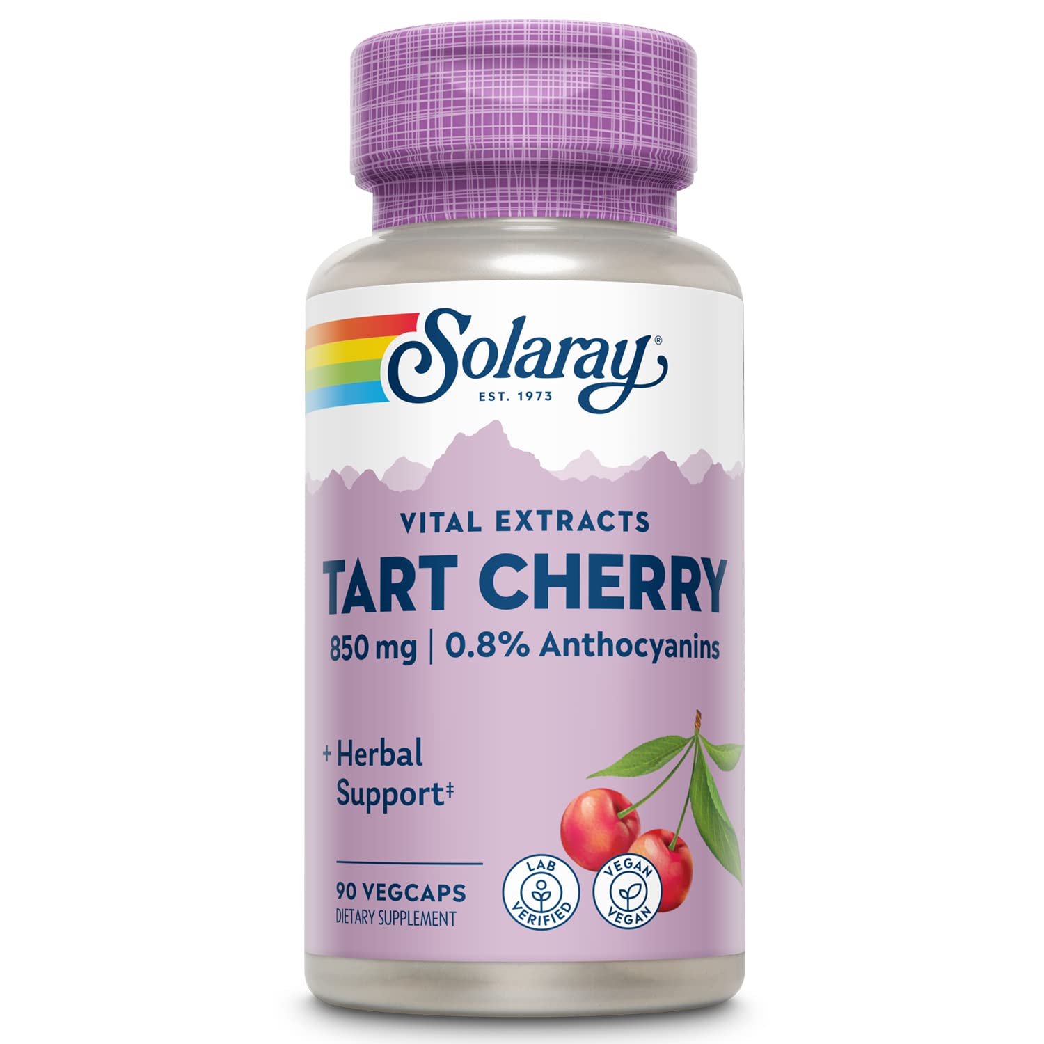 Solaray Tart Cherry Fruit Extract 850 mg - Tart Cherry Supplement with Antioxidants, Fruit Juice Extract with Flavonoids - 90 VegCaps SOLARAY Au supplements