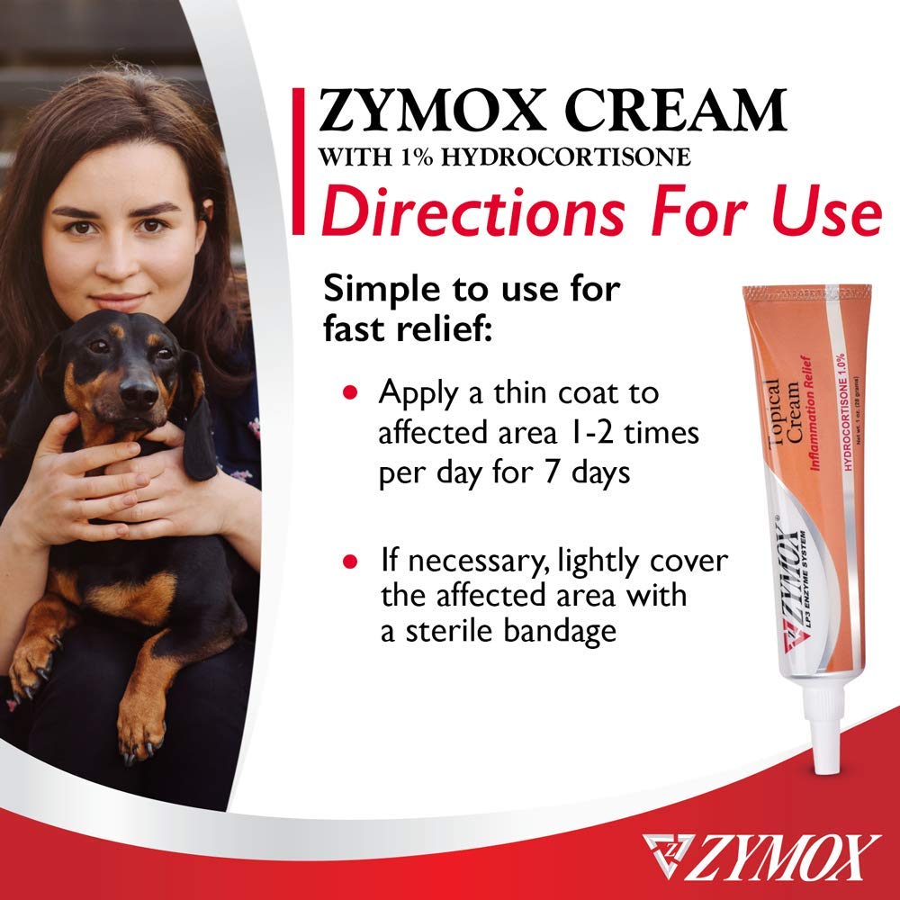 Zymox Veterinarian Strength Topical Cream with 1% Hydrocortisone for Dogs and Cats, 1oz Zymox Au supplements