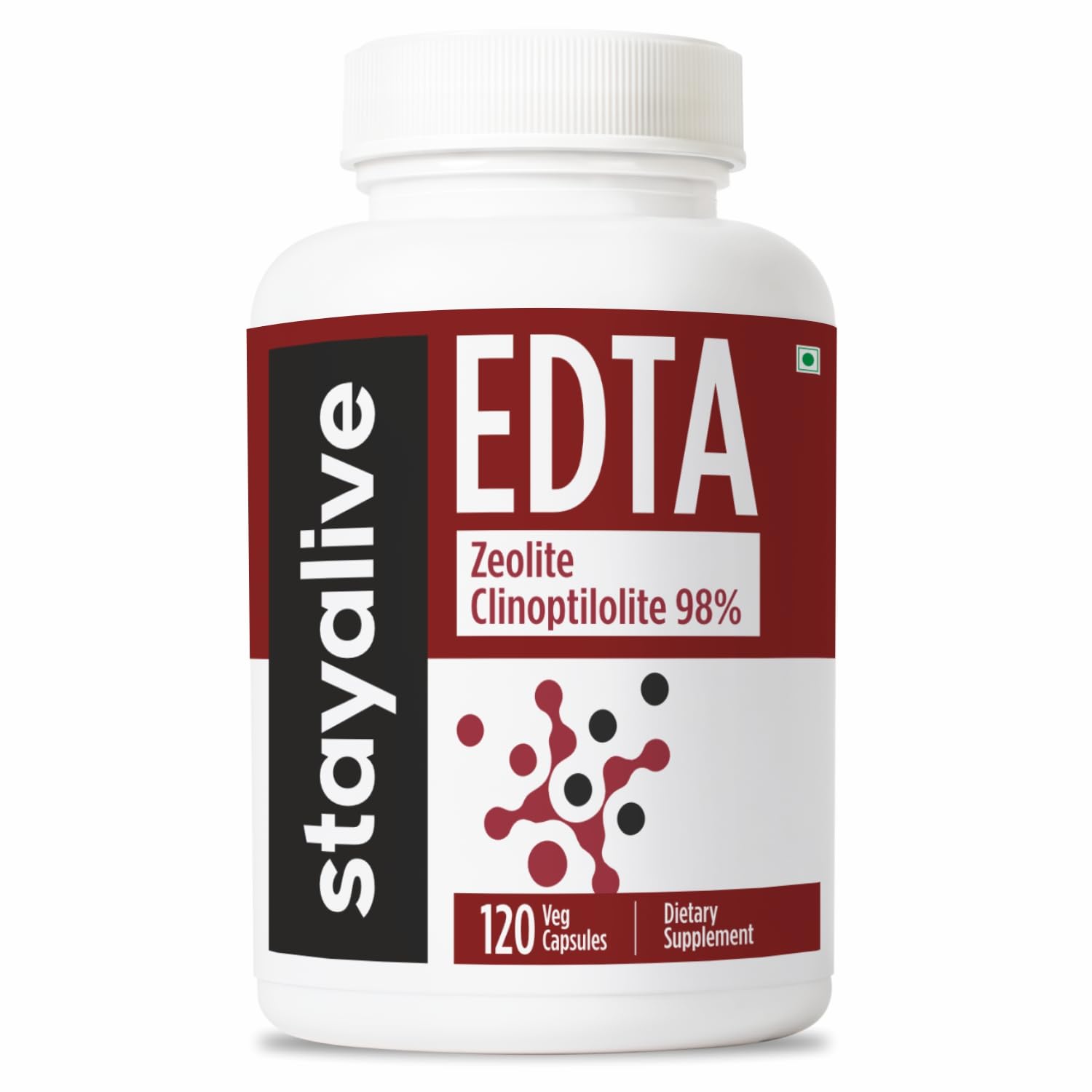STAY ALIVE EDTA Capsules 1500mg with Zeolite 98% and Kale Extract Powder, 120 Pills, Non-GMO & Gluten Free Calcium Disodium EDTA Supplement STAY ALIVE Au supplements