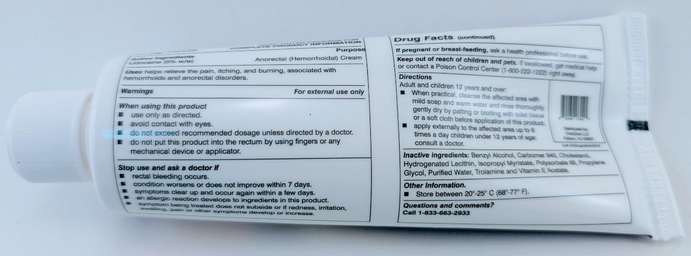 HEALTH ONE Lidocaine 5% Cream Maximum Strength Topical Anorectal Numbing Cream – 4 oz CRC Tube HEALTH ONE Au supplements
