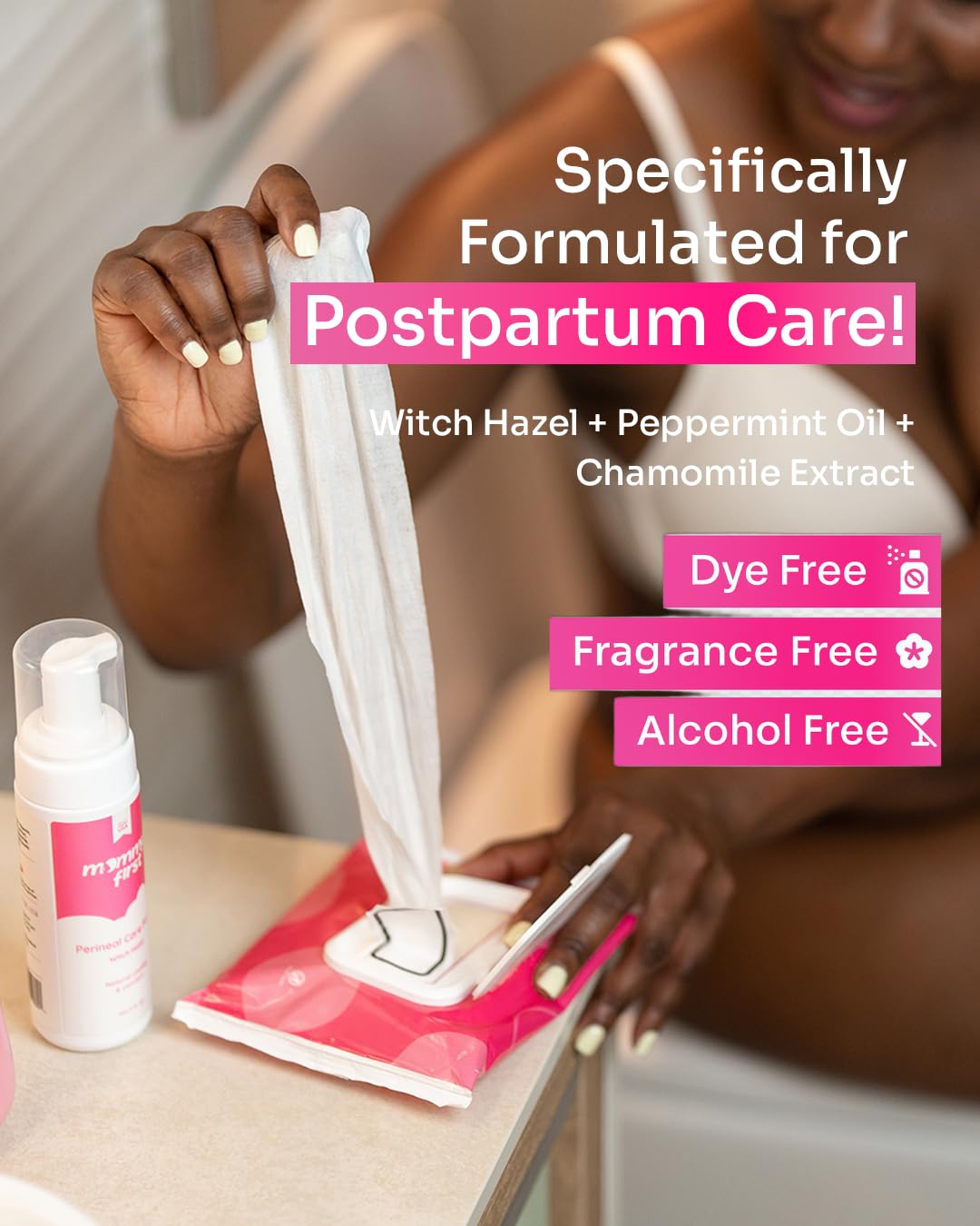 Mommy First® Alcohol-Free Witch Hazel Postpartum Healing Foam & Perineal Cooling Liners Bundle – Probiotic-Infused Relief for Perineal Pain, Itch & Burn After Birth – 24 Liners + 5oz Foam Mommy First Au supplements