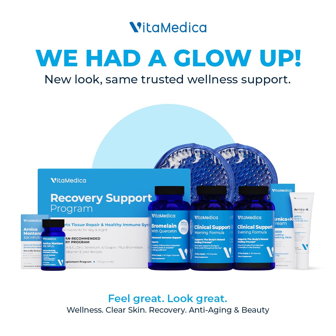 VitaMedica | Ultimate Recovery Bundle | Surgery Prep | Wound Healing | Supplements | Arnica K Oxide Cream | Hot Cold Packs | 30 Day Supply | Arnica Montana | Bromelain | Vitamin A | B Complex VitaMedica Au supplements