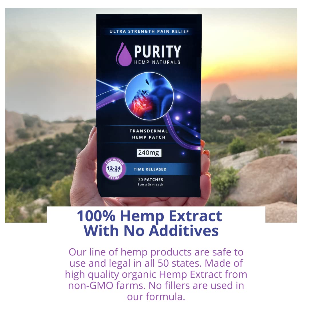 Purity Hemp Naturals Body Discomfort Patch 240 mg - 30 ct (8 mg ea.) Lasts 24 Hours. Sweat & Water Resistant. Convenient & Discreet. For Use On Any Part Of The Body. Plant-Based Extended-Release Patch Purity Hemp Naturals Au supplements