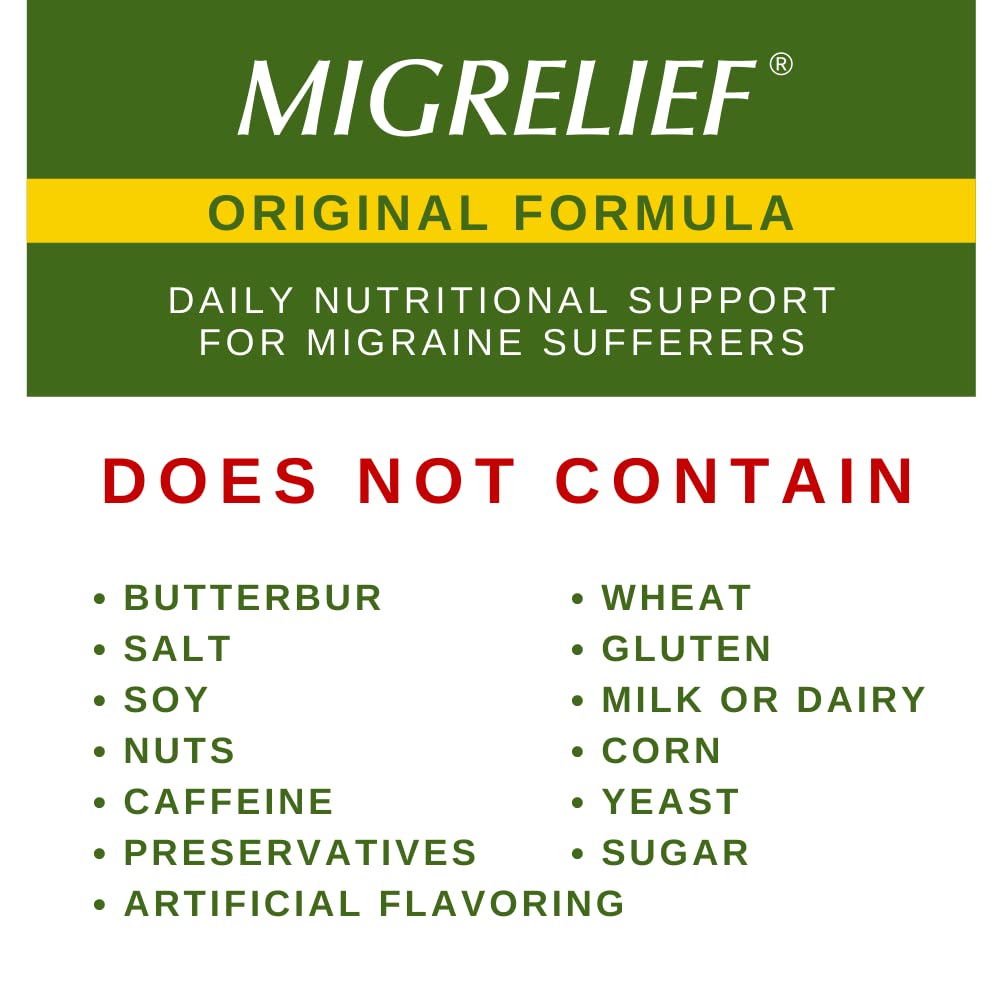 MigreLief Original Triple Therapy with Puracol - Nutritional Support for Migraine Sufferers - 60 Caplets/1 Month Supply MigreLief Au supplements