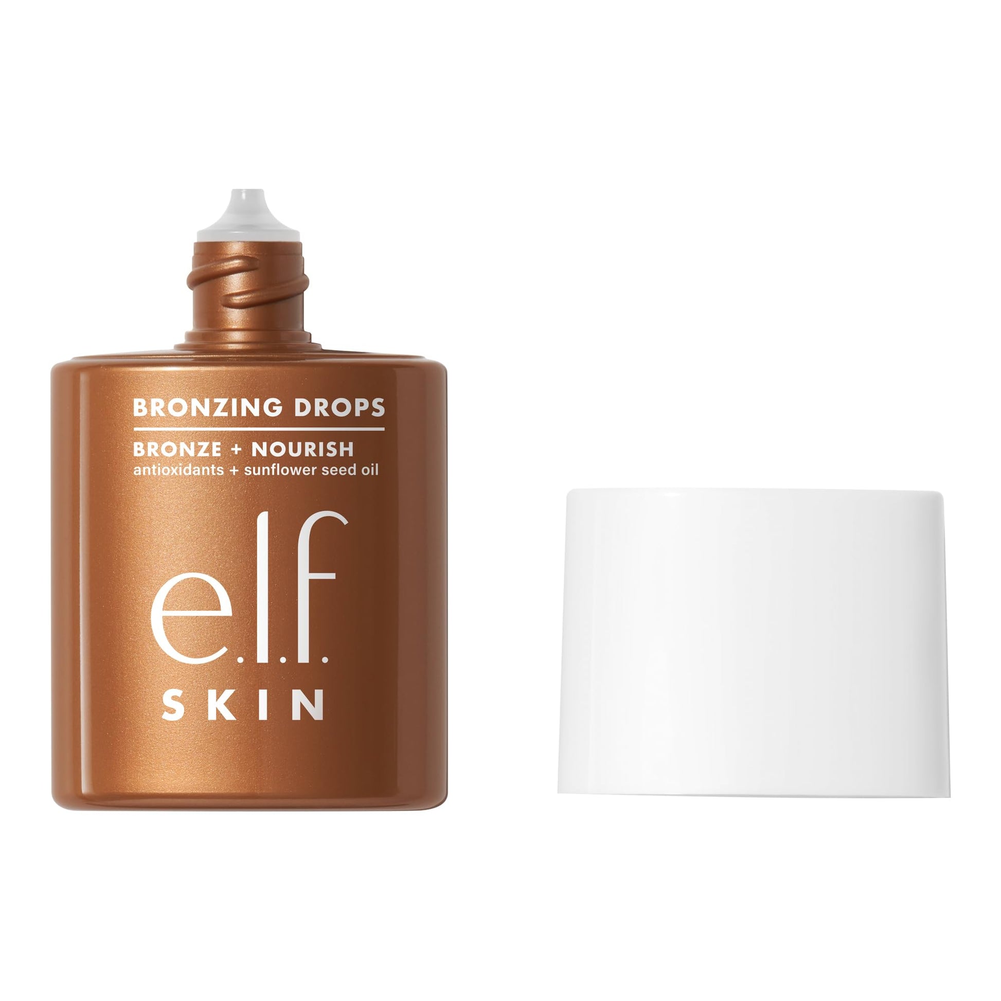 e.l.f. SKIN Bronzing Drops, Liquid Bronzer For Face & Skin, Creates A Sun-Kissed Glow, Infused With Vitamin E, Vegan & Cruelty-Free, Pure Gold e.l.f. Au supplements