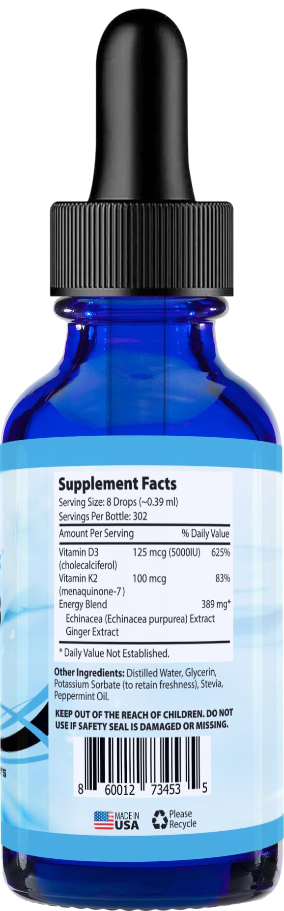 Absonutrix Vitamin D3 K2 Drops, 390mg, 4 Oz Liquid, 302 Servings, Made in USA, Quick Absorption, Quality Potent Ingredients, Non-GMO, GMP Certified, Cruelty-Free Products, Bone Strength Supplements Absonutrix Au supplements