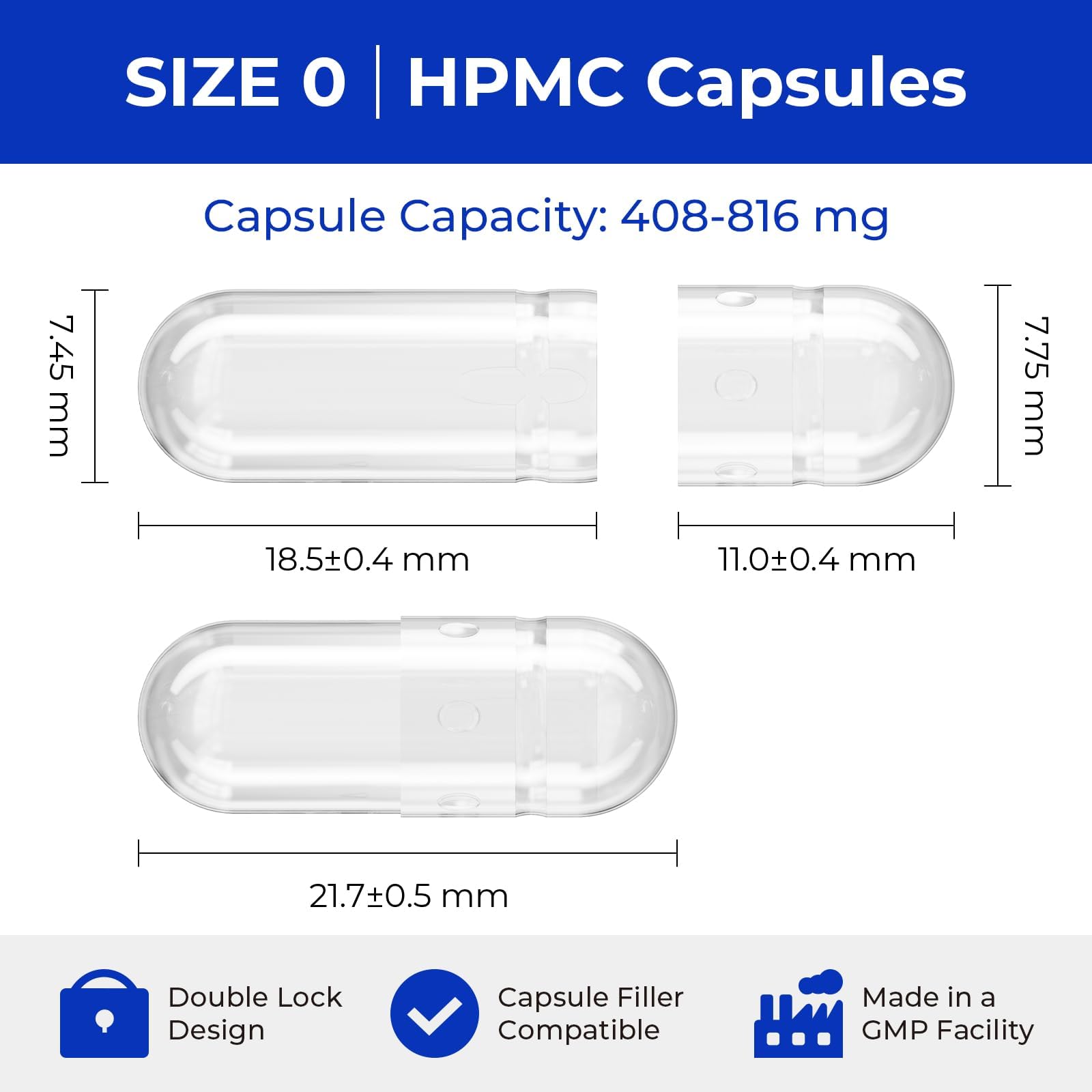 ATLEMISME Empty Vegan Capsules Size 0, 500-Count DIY Vegetable Capsules for Filling | Includes 2 Micro Lab Spoons ATLEMISME Au supplements