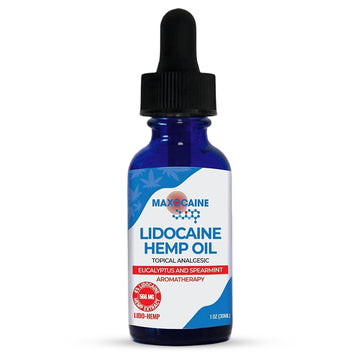 MAXOCAINE Lidocaine Hemp Oil 4% - Maximum Strength Topical Pain Relief, Fast Acting Soothing Oil for Muscle, Joint, Back & Arthritis Support, Cooling Eucalyptus & Spearmint, 1 oz (30 ml) MAXOCAINE Au supplements