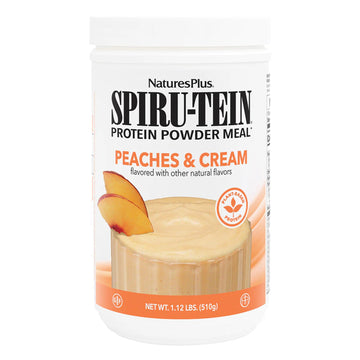 NaturesPlus SPIRU-TEIN, Peaches & Cream - 1.12 lb - Plant-Based Protein Powder - Vitamins & Minerals for Energy - Vegetarian, Gluten Free - 15 Servings NaturesPlus Au supplements