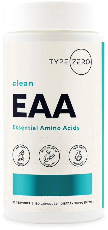 Type Zero Clean EAA Capsules (1,200mg per Serving), Essential Amino Acids Supplement with 9 EAAs, 180 Capsules, 90 Servings Type Zero Au supplements