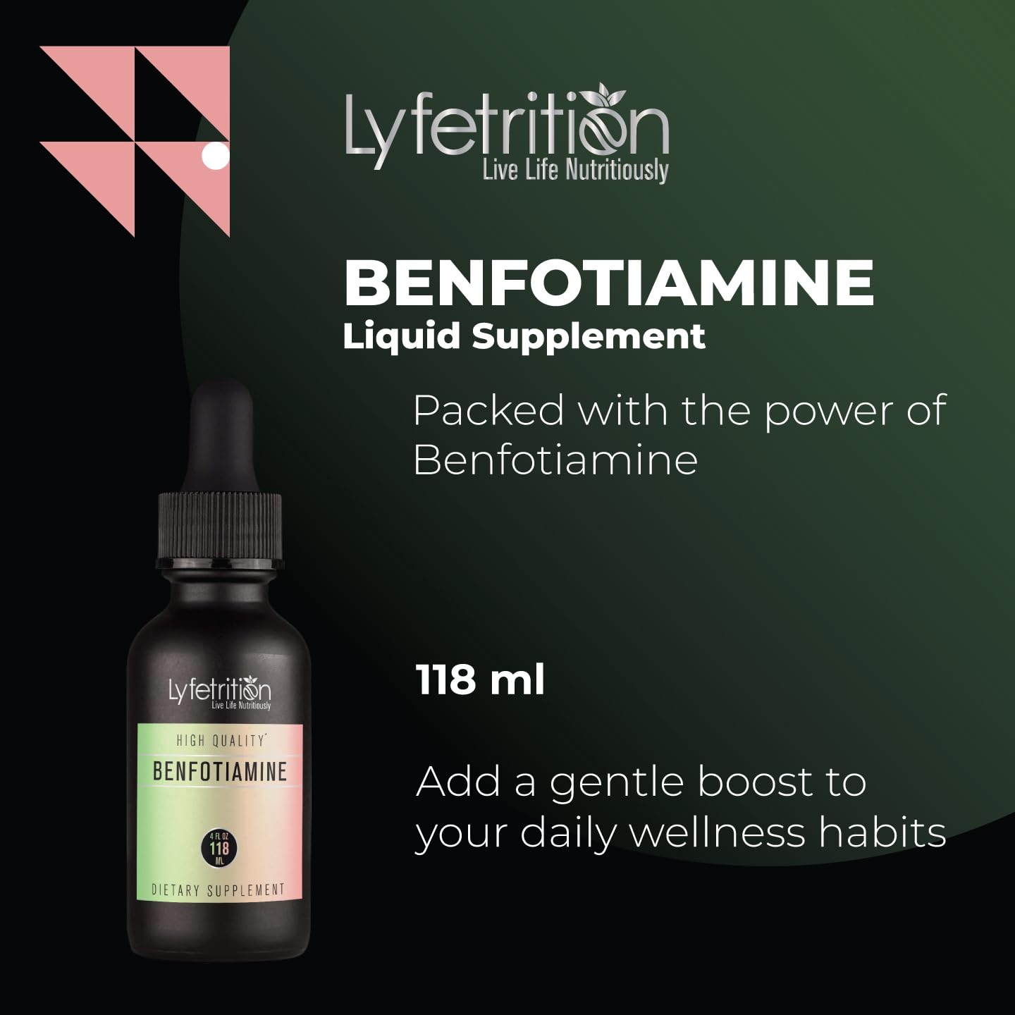 Lyfetrition Benfotiamine 118 ml, 4 FL Oz Liquid, 220 Servings, Made in USA, Quick Absorption, Potent Ingredients, Non-GMO Lyfetrition Au supplements