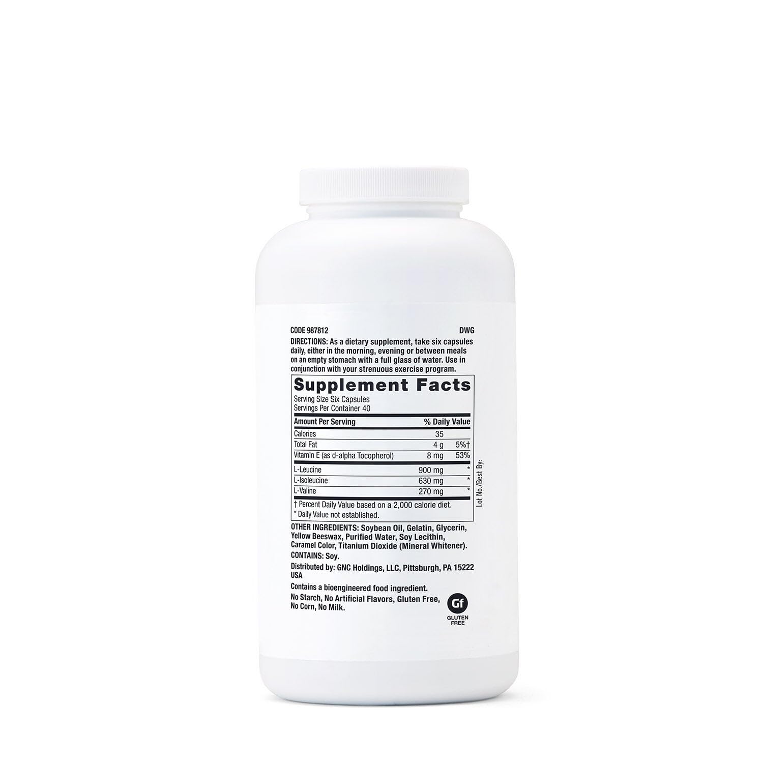 GNC Pro Performance BCAA 1.8g, 3rd Party Tested Supplement for Men & Women, Branched Chain Amino Acids, Essential Amino Acids Supports Muscle Protein Synthesis, 240 Softgels, 40 SVG GNC Au supplements