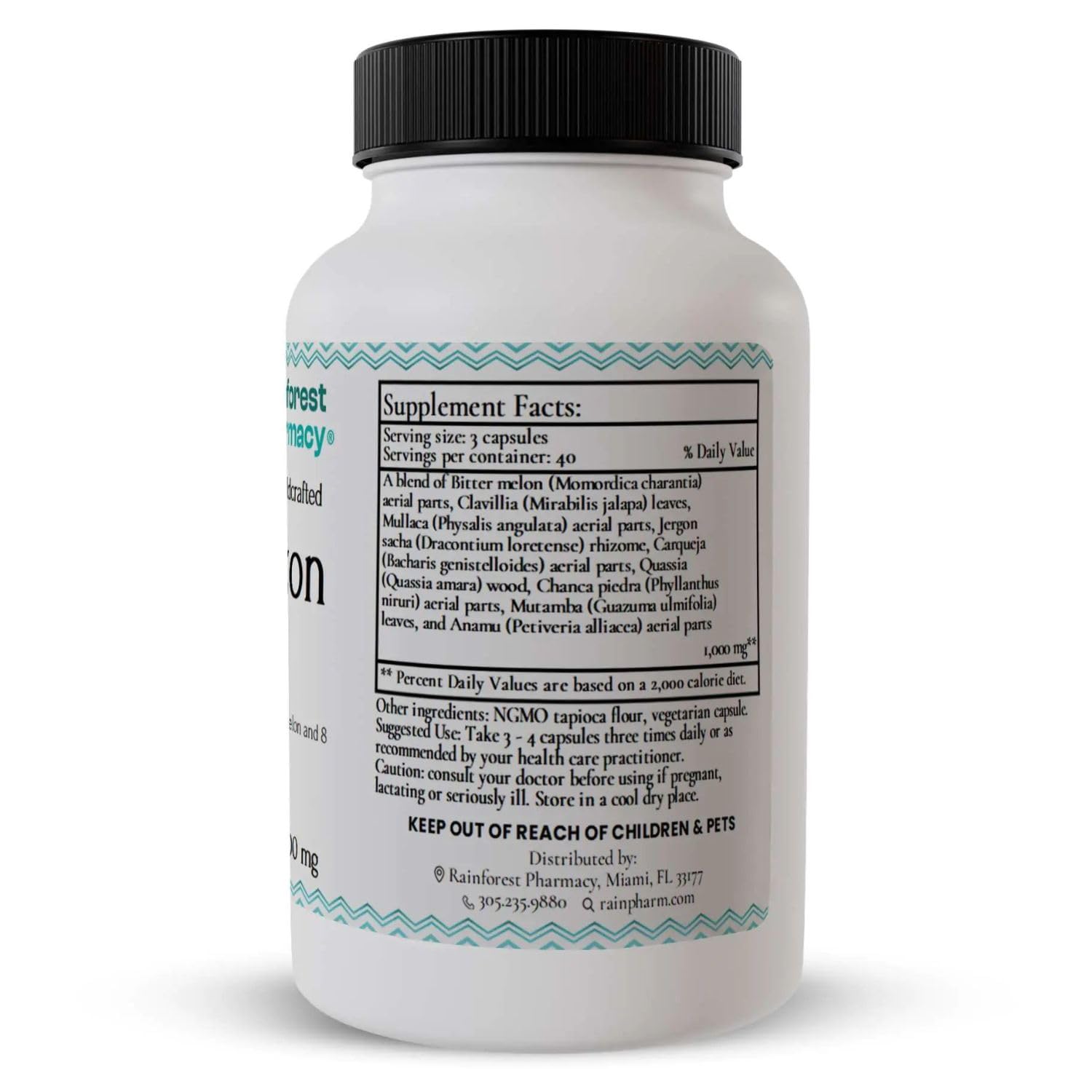 Rainforest Pharmacy Amazon A-V Bitter Melon Supplement – 120 Vegetable Capsules with 500 mg of Bitter Melon, Anamu & 7 Amazon Rainforest Plants – Herbal Supplement for Wellness Support Rainforest Pharmacy Au supplements