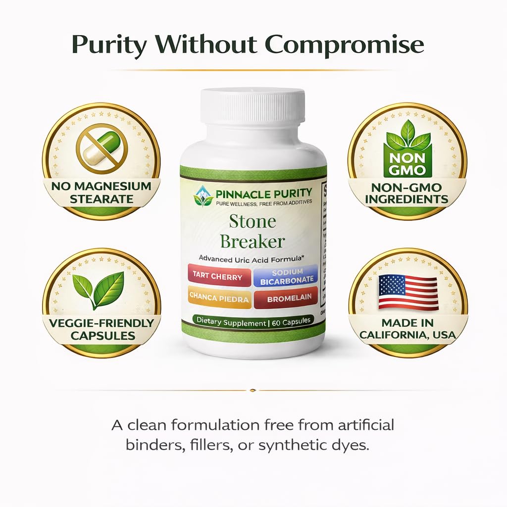 Pinnacle Purity Stone Breaker 60 Capsules, With Chanca Piedra, Tart Cherry & Bromelain – Supports Kidney & Liver Balance, Promotes Gentle Stone Management, Enhances Natural Cleansing Pathways, Non-GMO Pinnacle Purity Au supplements