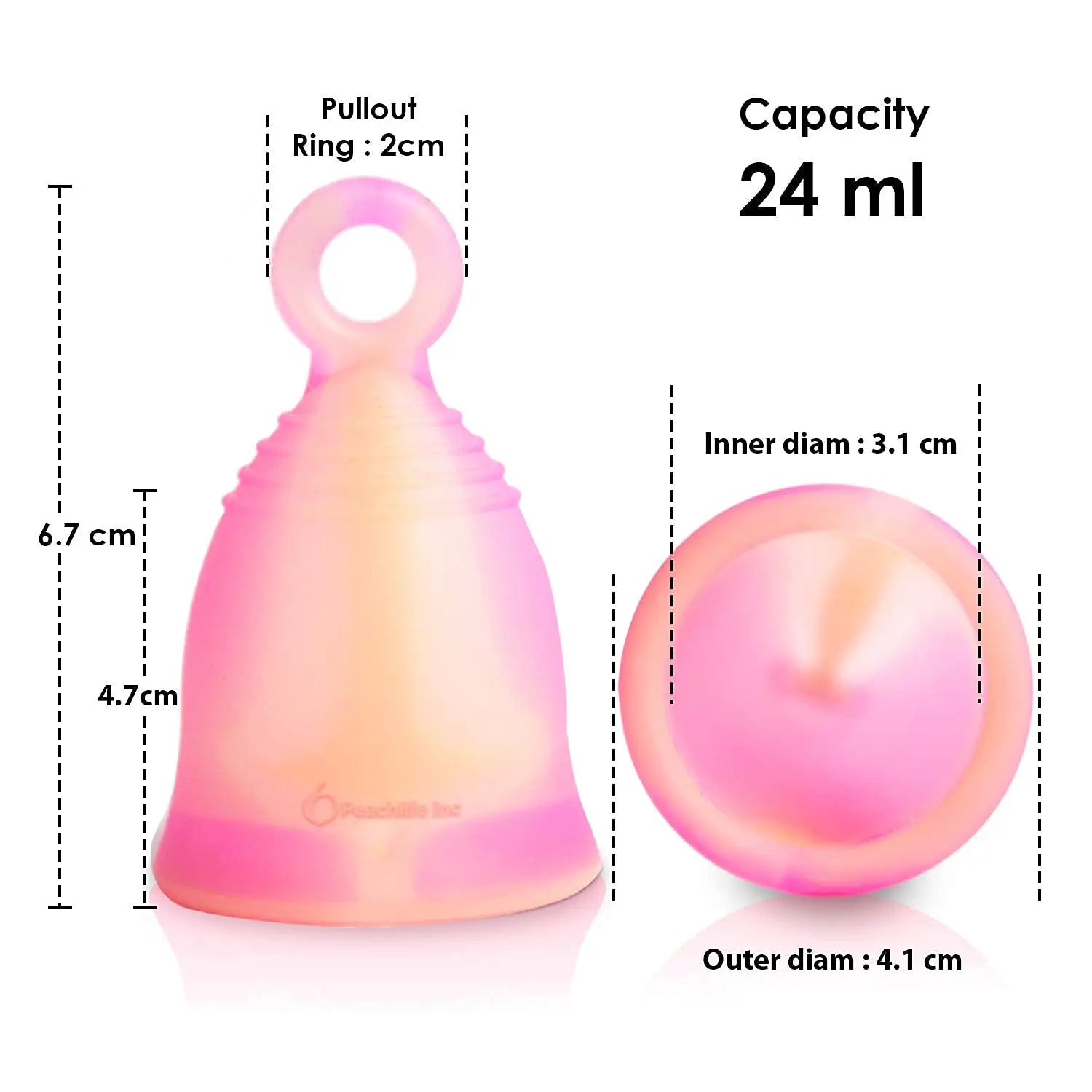 Peachlife Boric Acid Suppositories and Small Soft Menstrual Cup with Ring Pull Peachlife Au supplements