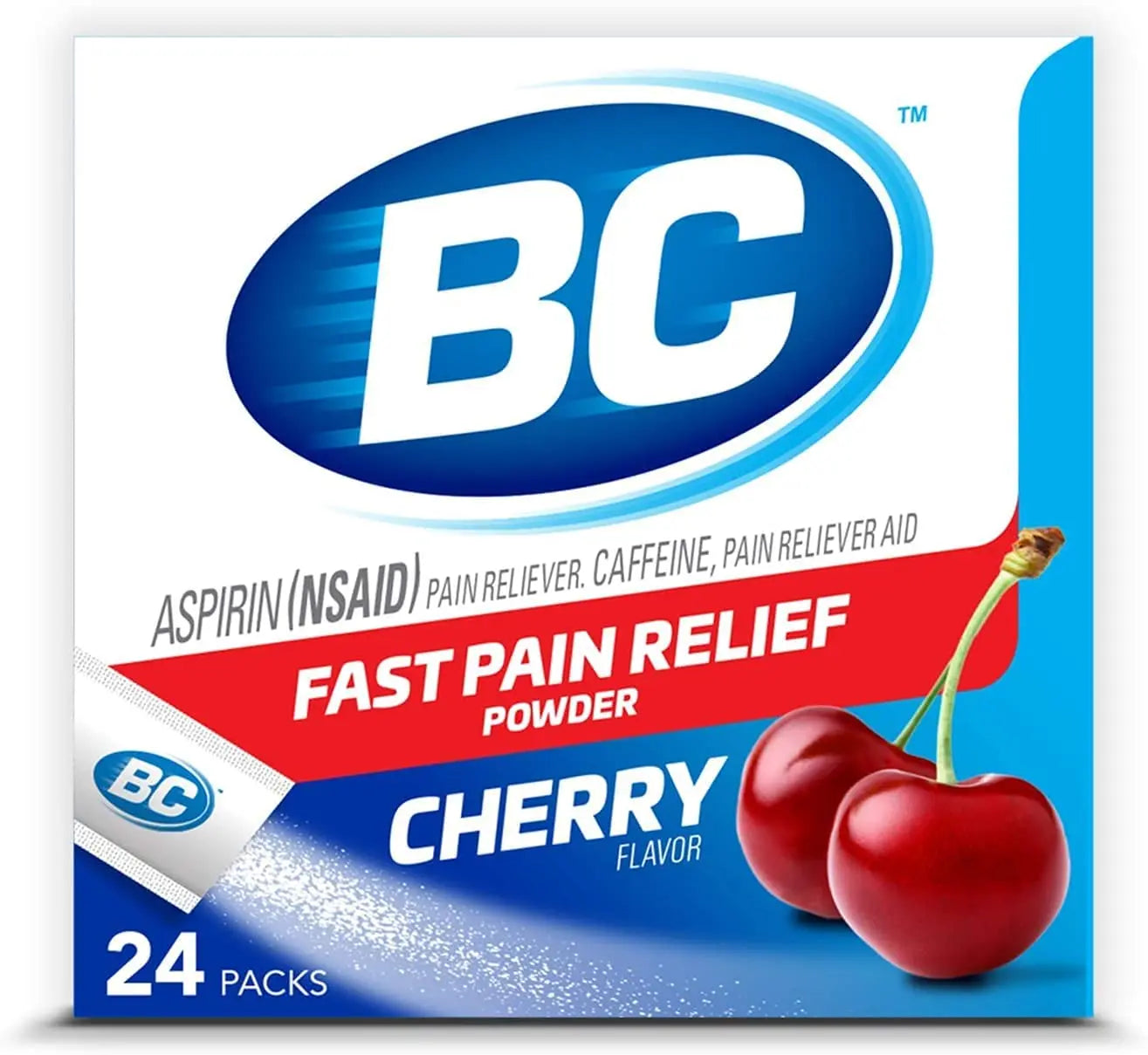 BC Powder Pain Reliever, Cherry Flavor Aspirin Dissolve Packs, 24 Count Powder Packets (6 Pack) BC Au supplements