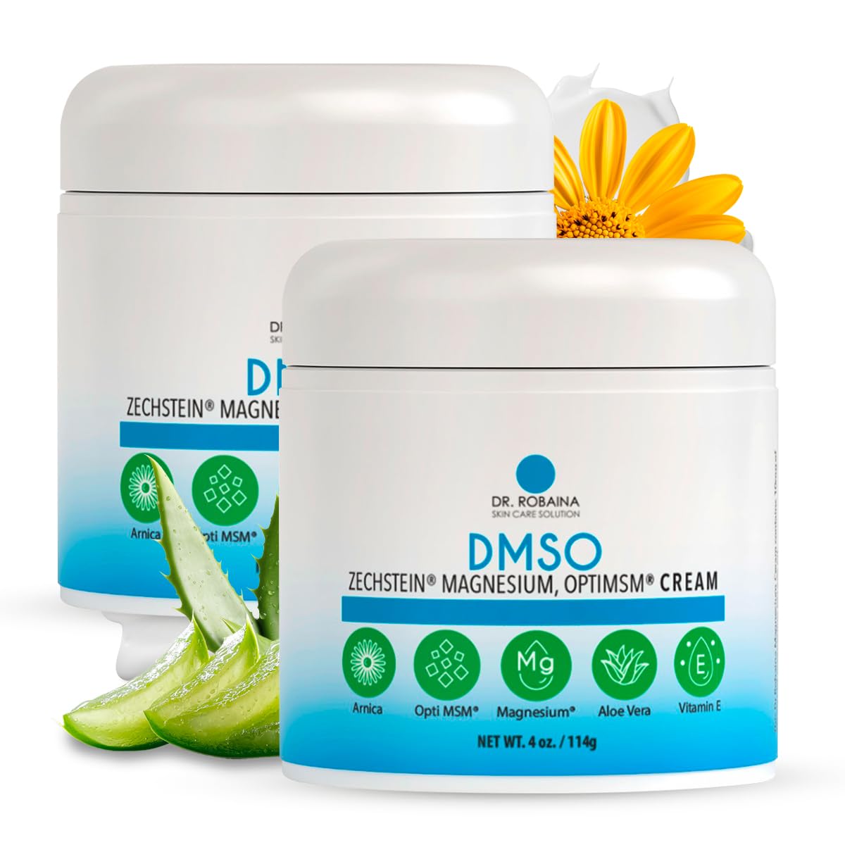 Dr. Robaina DMSO Cream – 99.9% Pure Dimethyl Sulfoxide | Formula with Zechstein Magnesium, Arnica, Aloe Vera & Vitamin E | Topical Cream for Body Wellness Dr. Robaina Au supplements