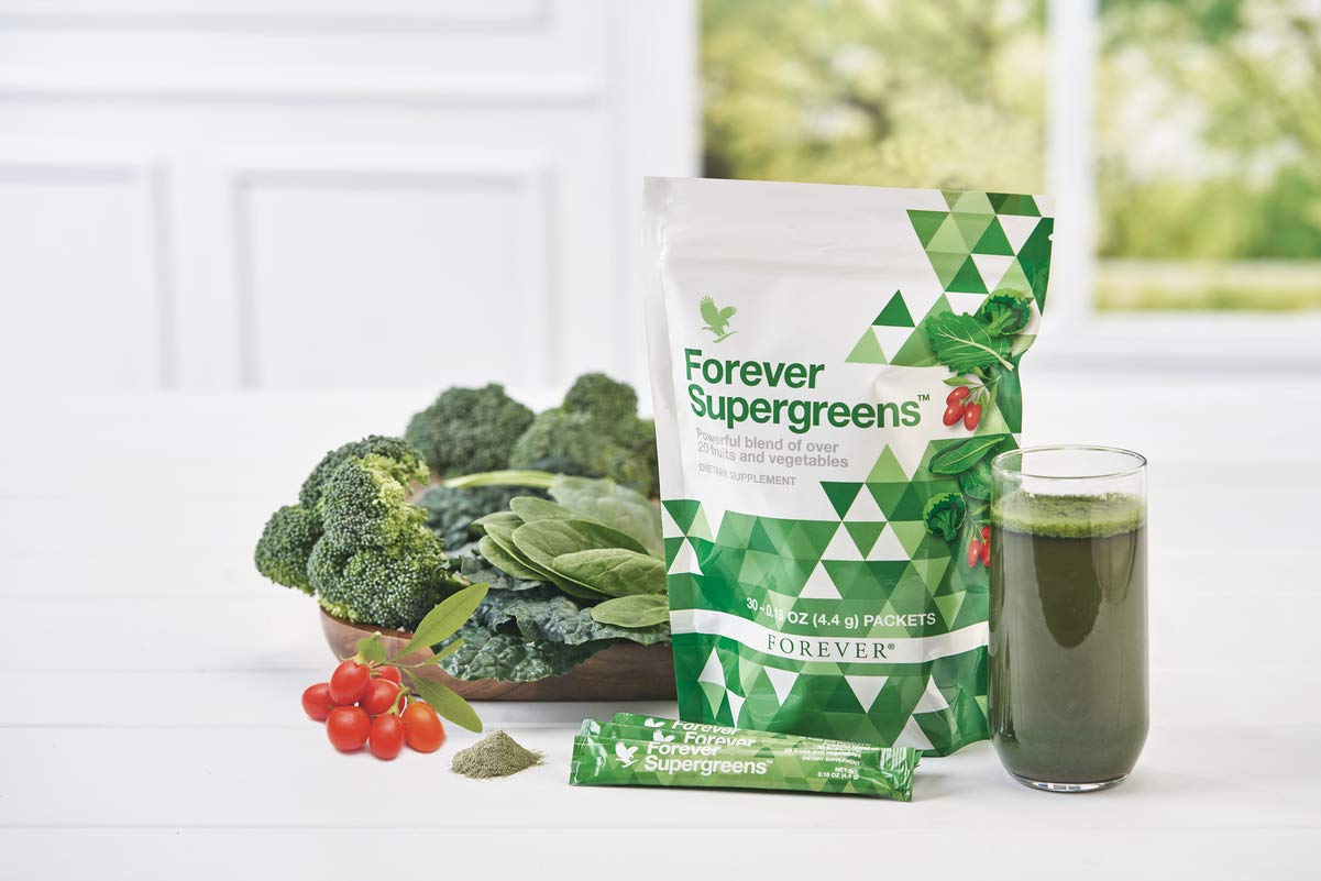 Forever Living - Forever Supergreens - Blend for Your Active Lifestyle - Supercharge Your Day w/Over 20 Powerful Greens and Superfoods. - 30 Packets Forever Living Products Au supplements