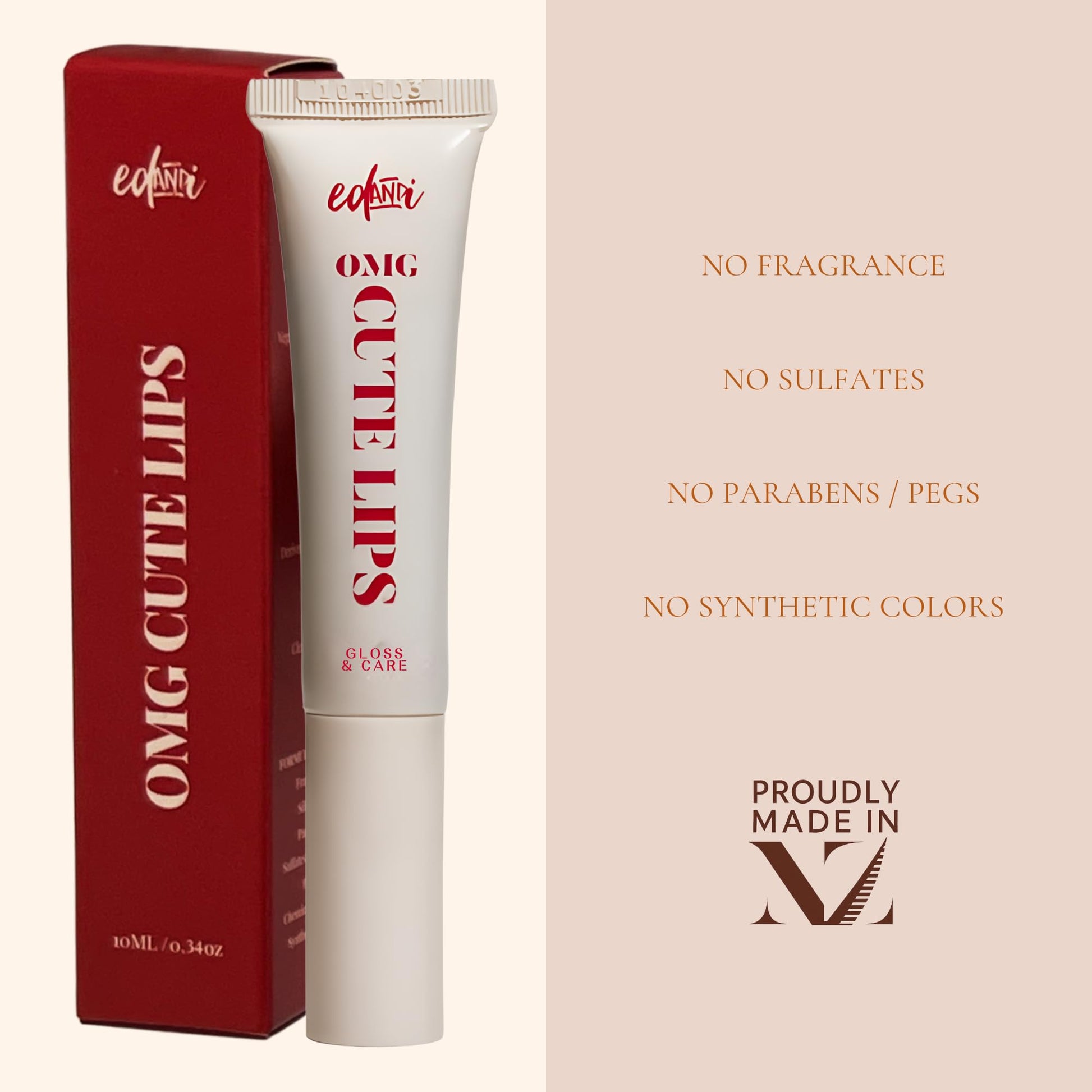 edandi ed&i OMG Cute Lips – Lip Gloss for Women with Shea Butter for Hydration, Light Shimmer, Lip Tinted High Shine Finish, Long Lasting Lip Gloss in Red Vanilla Frosting, Lightweight & Non-sticky edandi Au supplements