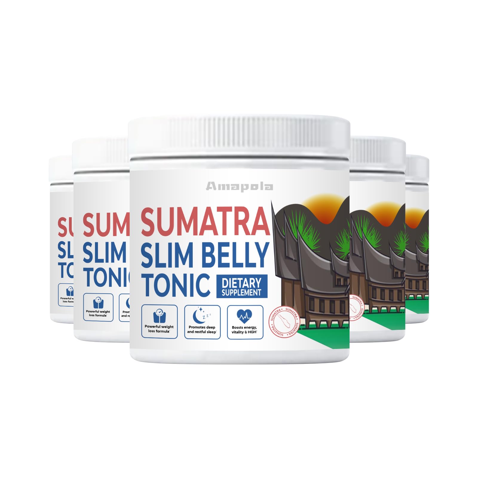 Amapola Sumatra Powder - Sumatra Slim Belly Tonic Powder (5 Pack, 150 Servings)  Amapola Au supplements