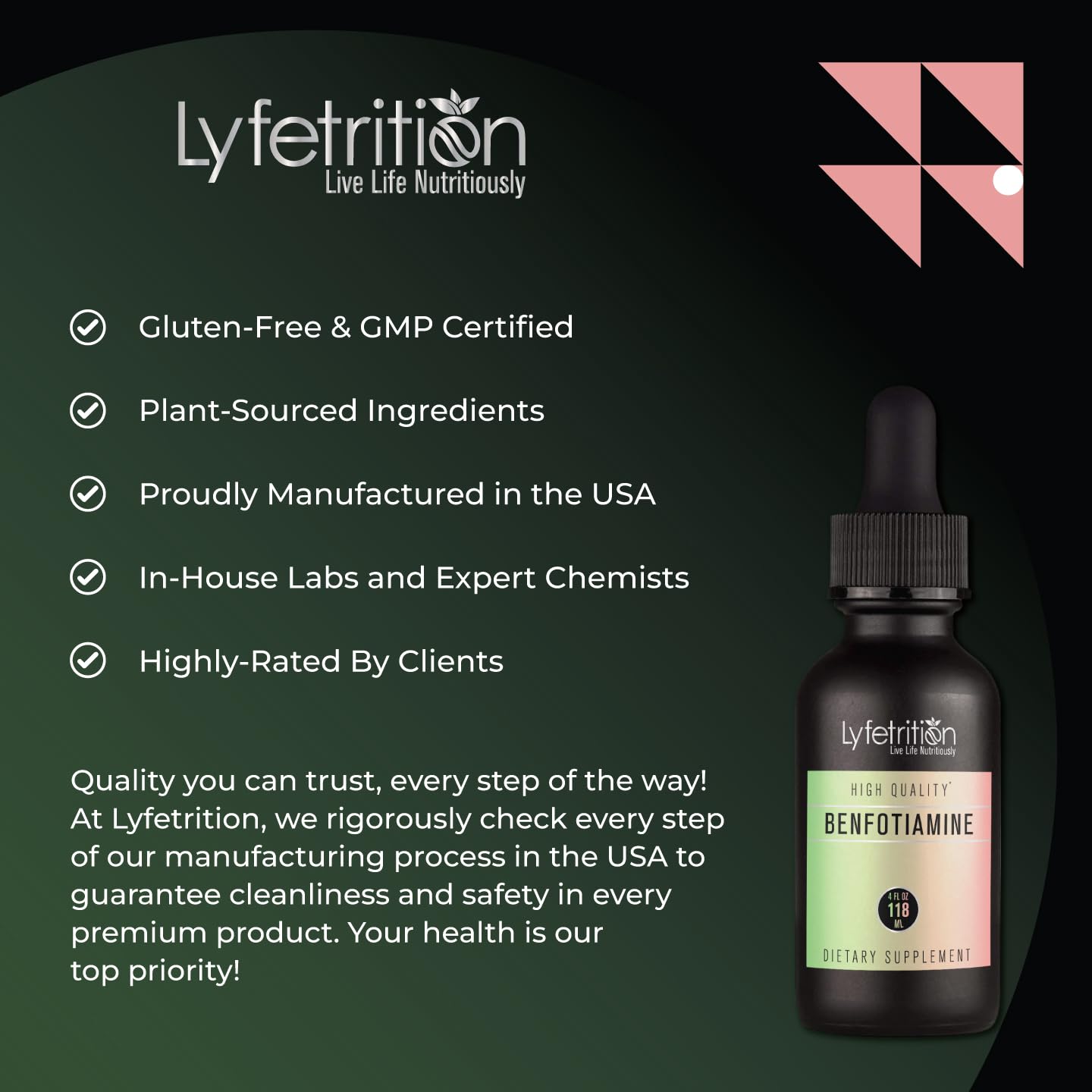 Lyfetrition Benfotiamine 118 ml, 4 FL Oz Liquid, 220 Servings, Made in USA, Quick Absorption, Potent Ingredients, Non-GMO Lyfetrition Au supplements