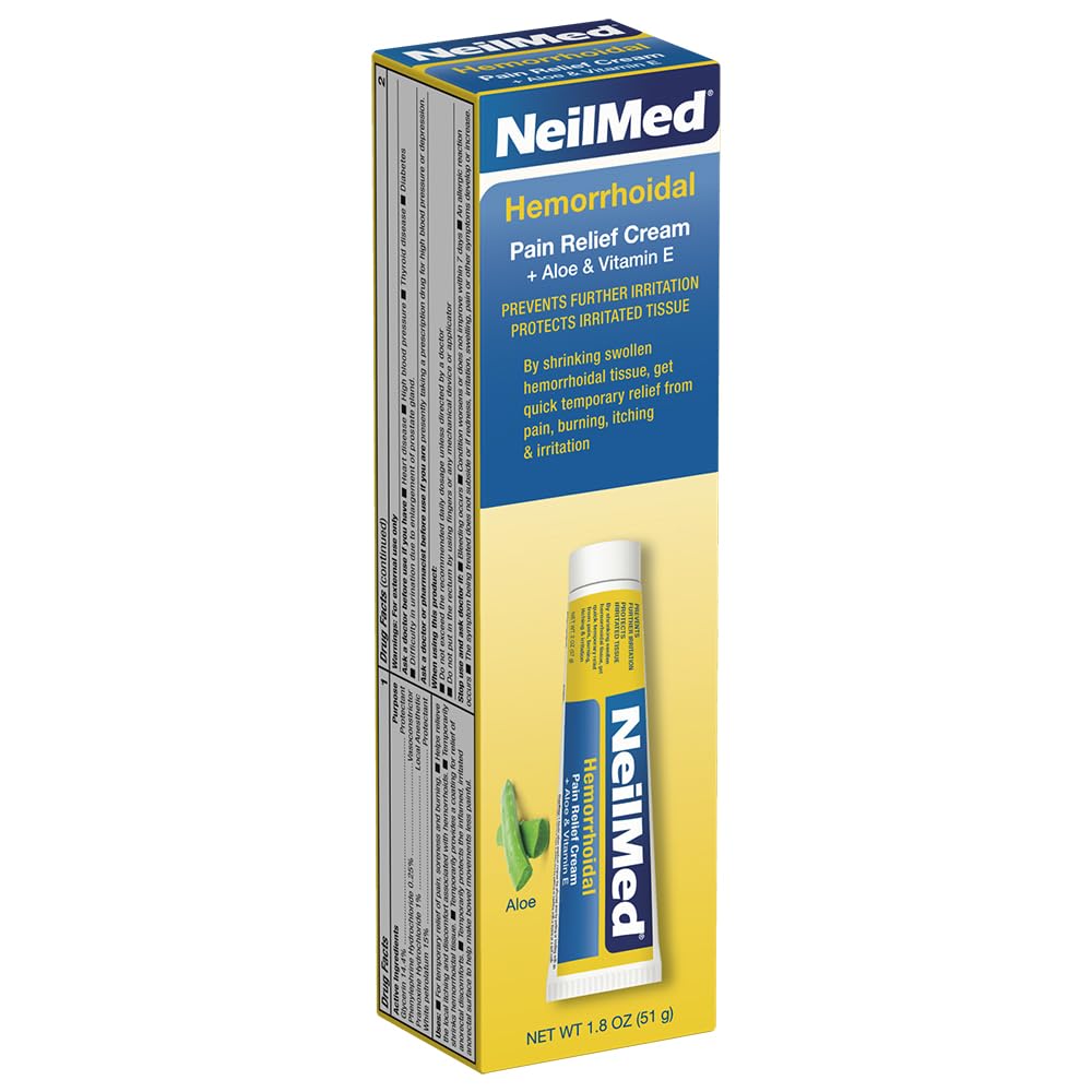NeilMed Hemorrhoidal Pain Relief Cream with Aloe & Vitamin E, Hemorrhoid Treatment, Pain Relief, Relieves Burning, Itching and Discomfort, 1.8 oz. NeilMed Au supplements