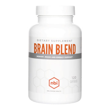 NBI Brain Blend for Memory, Focus, Concentration, Cognitive Function for Men & Women | Caffeine-Free with ALCAR, Alpha Lipoic Acid, Huperzine A, Turmeric | Nootropic | 120ct Capsules NBI Au supplements