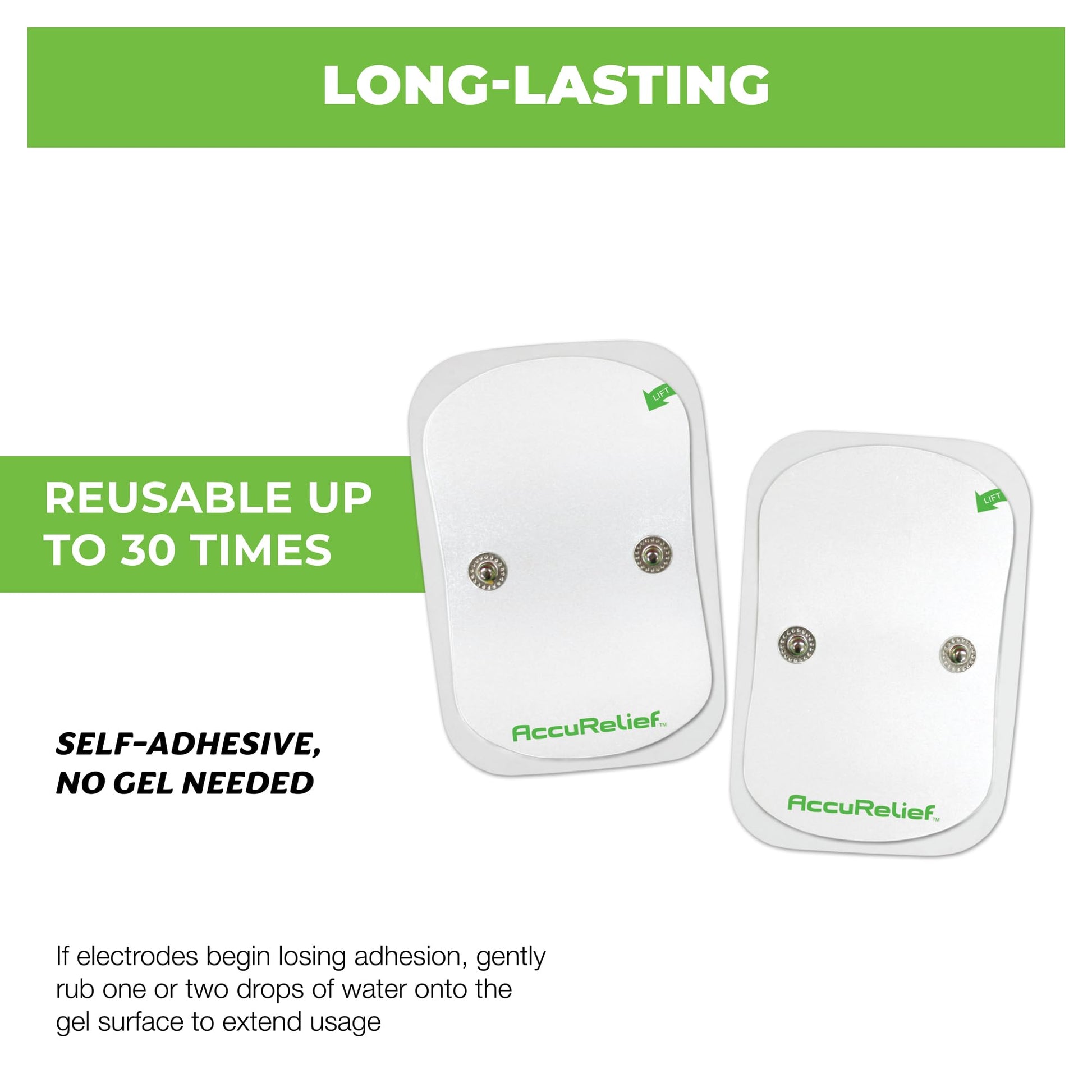 AccuRelief Wireless TENS Electrotherapy Pain Relief System Supply Kit (Packaging May Vary), Works with AccuRelief Wireless Remote Control TENS Device (ACRL-9000), 2 Pair (Pack of 1) AccuRelief Au supplements