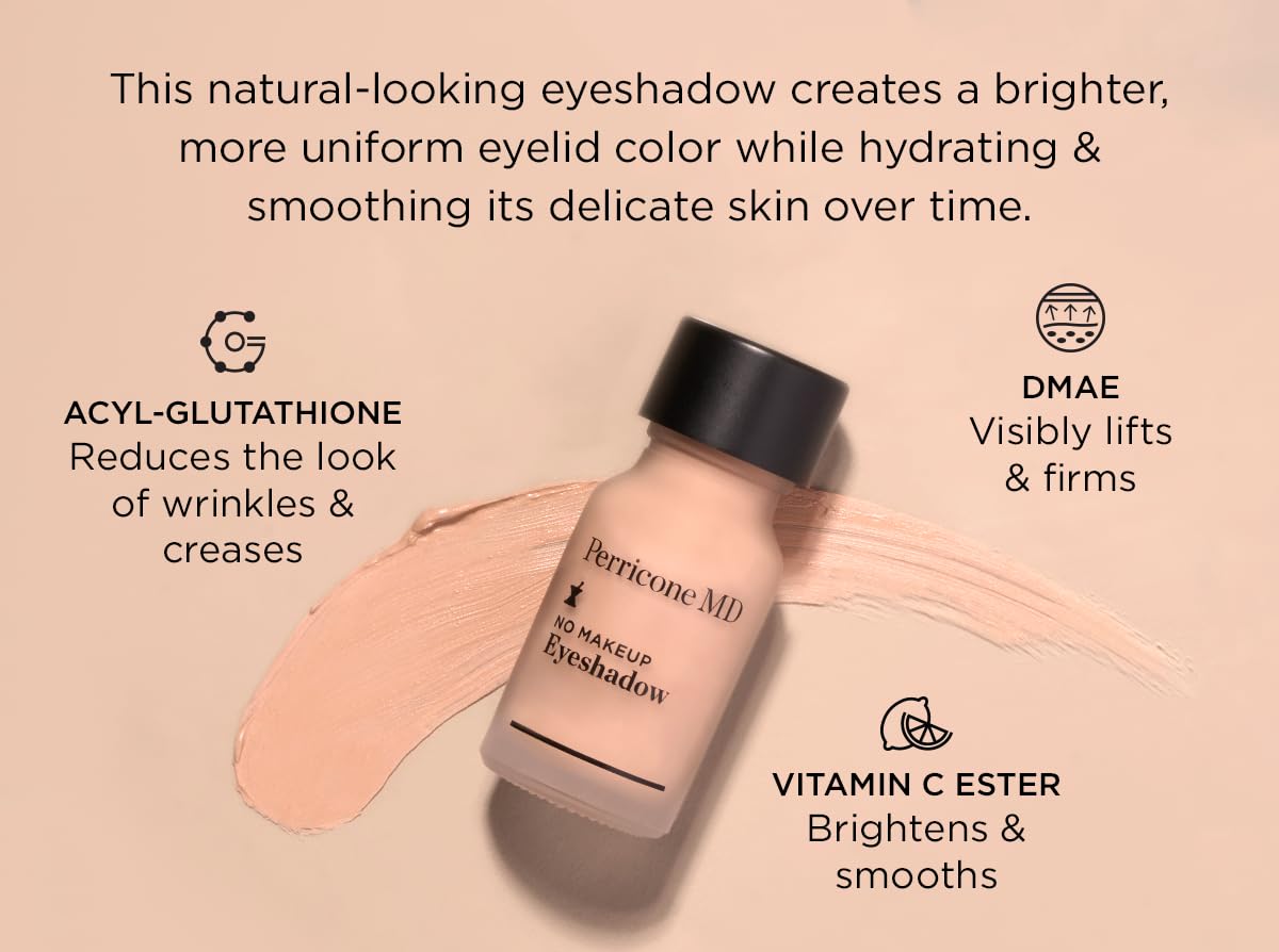 Perricone MD No Makeup Liquid Eyeshadow - Hydrating Serum Texture - Crease-Proof Anti-Aging with Vitamin C - Smooths & Brightens Eyelids - Long-Wearing Satin Finish for All Ages, Shade 2, 0.3 fl oz Perricone MD Au supplements