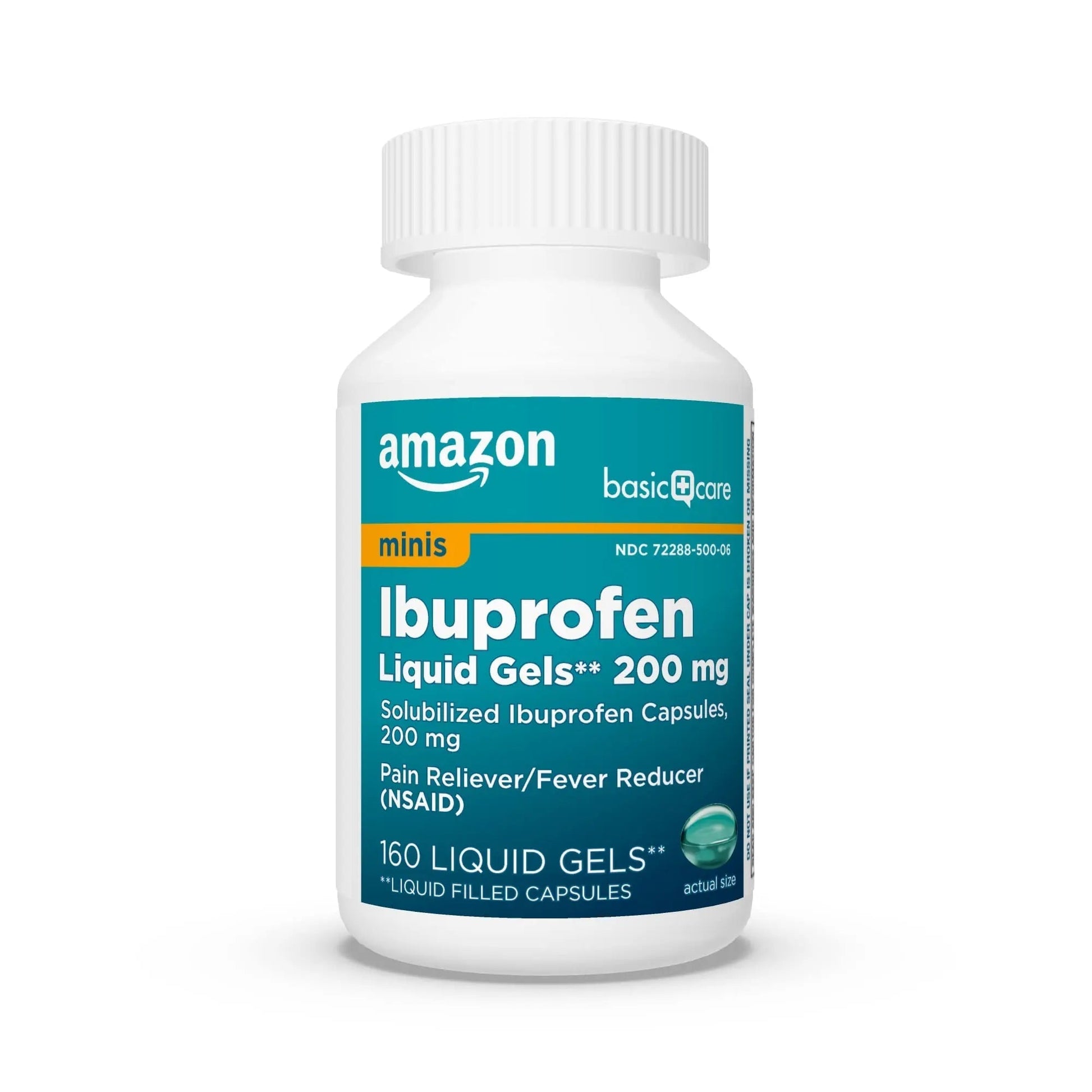 Amazon Basic Care Ibuprofen Mini Liquid Gels, 200 mg, Pain Reliever and Fever Reducer for Headache, Backache, Menstrual Pain, Arthritis, 160 Count Amazon Basic Care Au supplements
