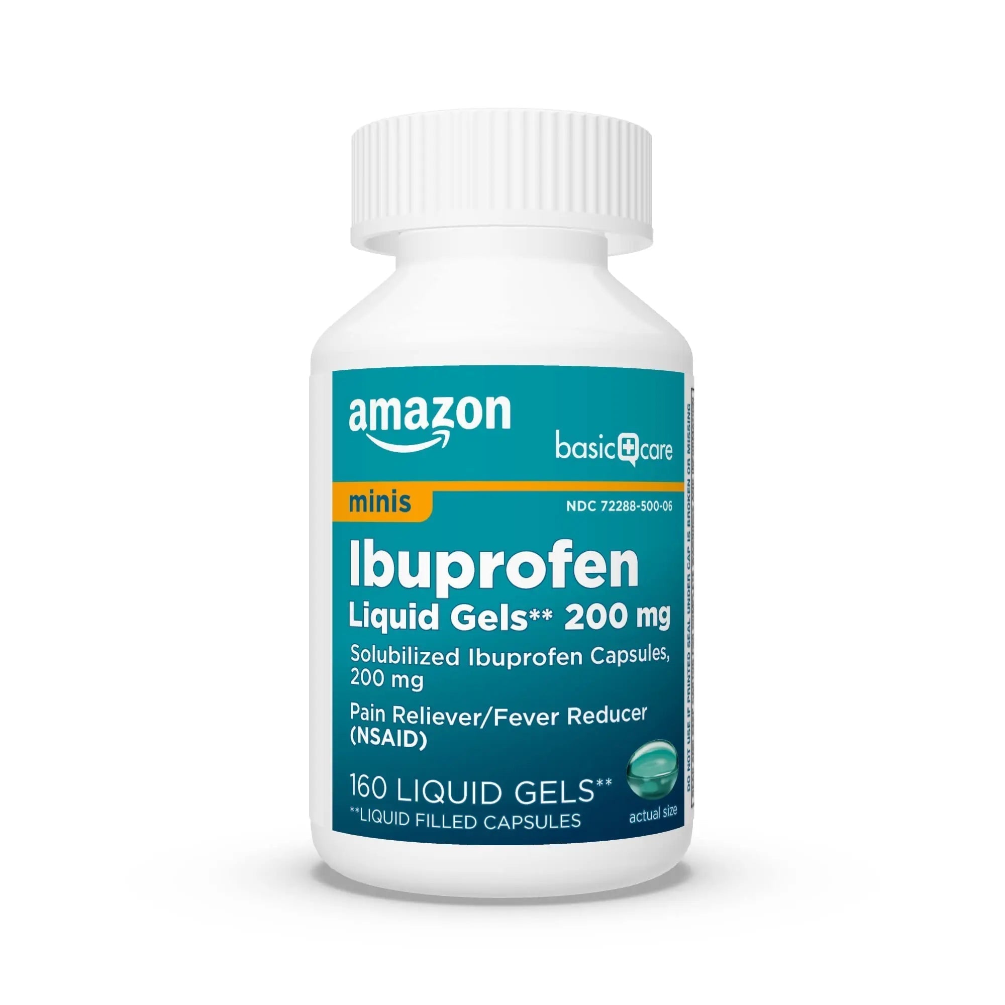 Amazon Basic Care Ibuprofen Mini Liquid Gels, 200 mg, Pain Reliever and Fever Reducer for Headache, Backache, Menstrual Pain, Arthritis, 160 Count Amazon Basic Care Au supplements