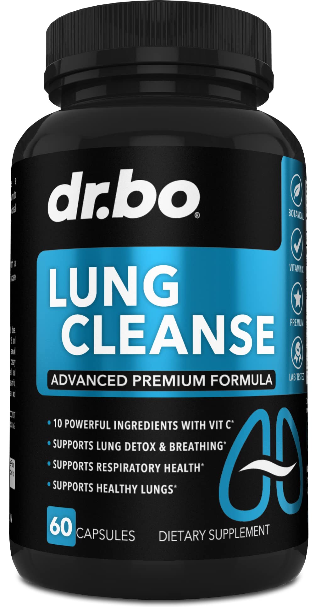 Lung Cleanse Support Supplement - Respiratory Supplements to Quit & Stop Smoking Aids - Herbal Detox for Lungs & Bronchial Health - Smokers Cleanser Breathe Aid for Mucus Clear Relief - 60 Capsules DR. BO Au supplements
