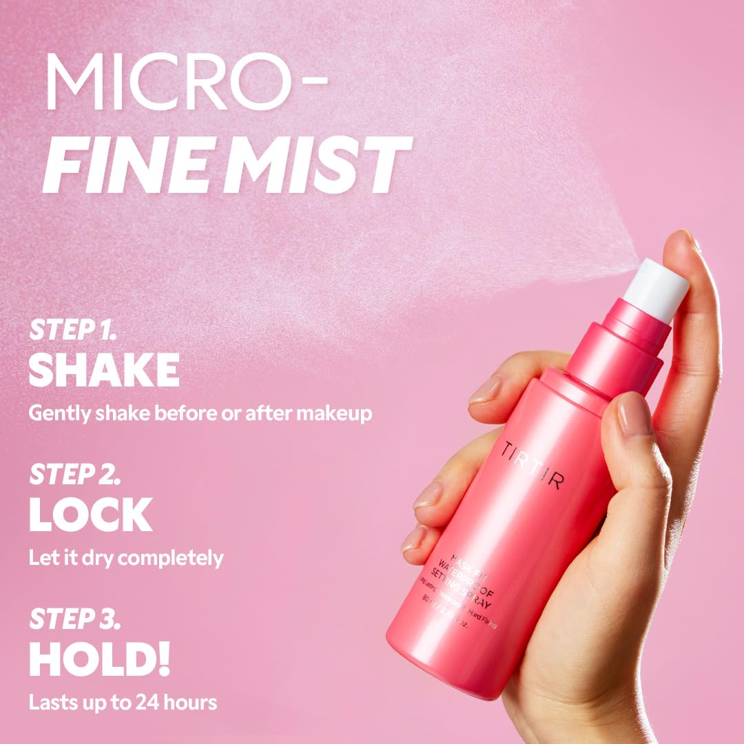 TIRTIR Waterproof Setting Spray – 24 Hour Long Lasting Fix, Sweatproof Water Resistant Makeup Finisher – Ethanol Free, Semi Matte Finish for Oily Skin – Korean Makeup Fixer TIRTIR Au supplements