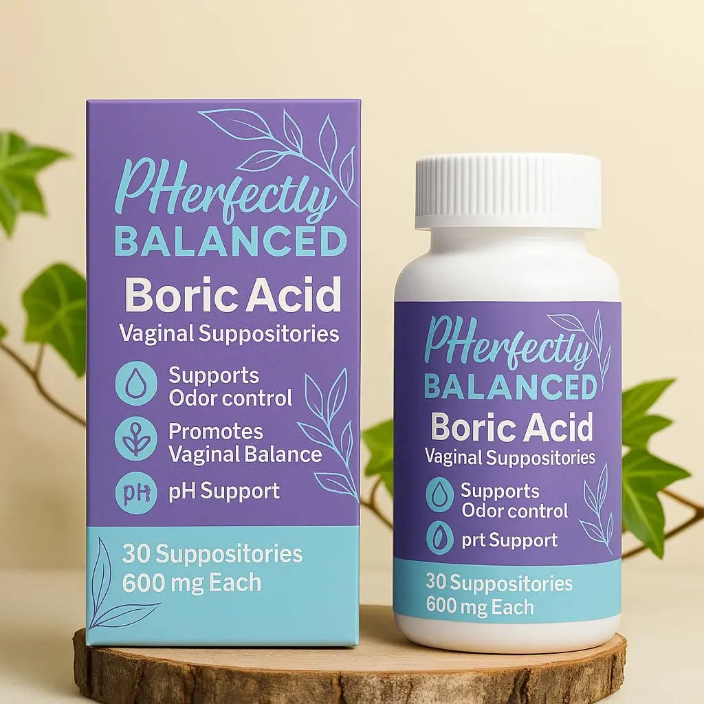 Pherfectly Balanced Boric Acid Vaginal Suppositories, 600mg, pH Support for Feminine Balance, Odor Control, 30 Count Pherfectly Balanced Au supplements