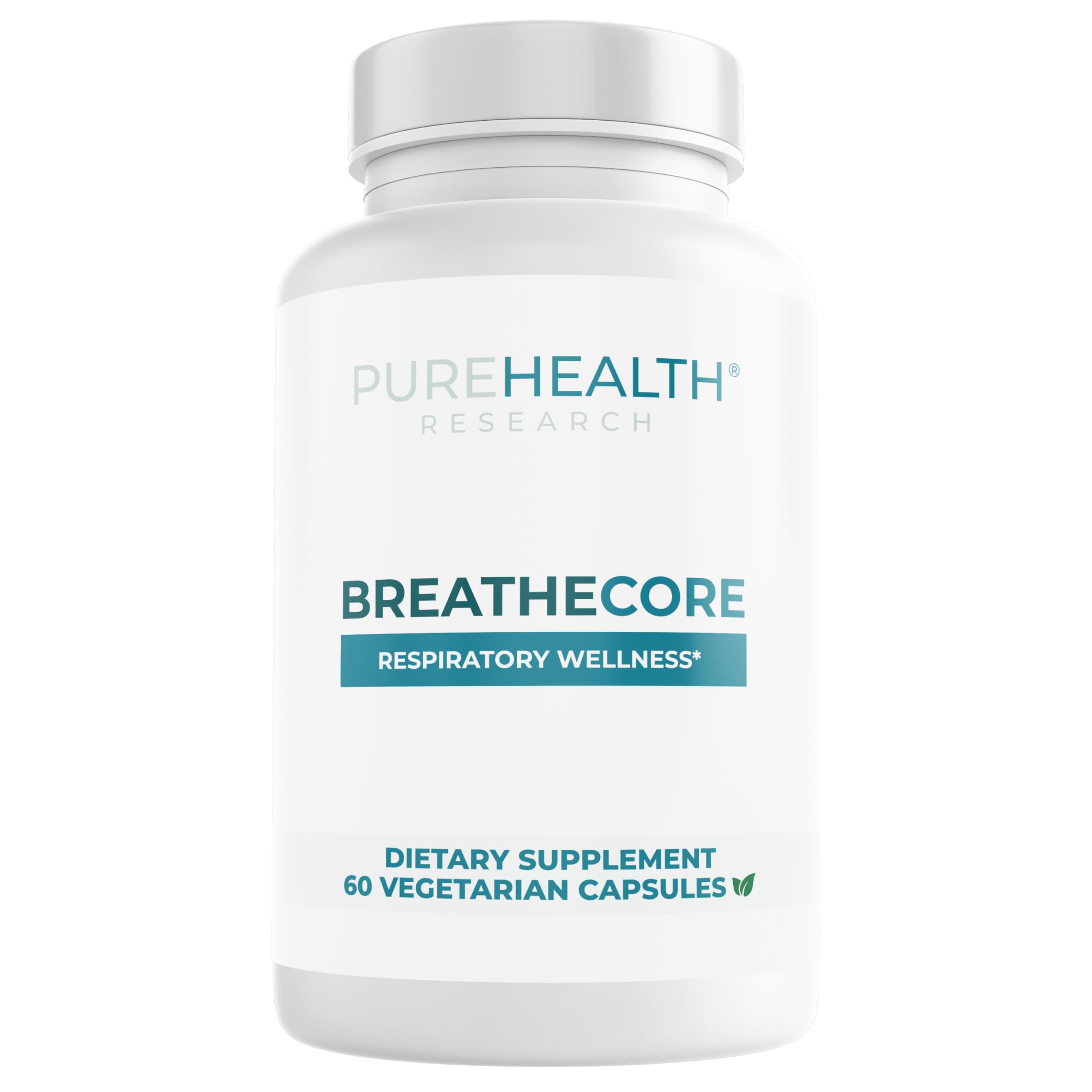 PUREHEALTH RESEARCH BreatheCore - Lung Detox for Smokers - Lung Cleanse & Support Supplement for Women & Men - Ginger Root, Ginkgo Biloba, St Johns Wort, Panax Ginseng & More - 60 Capsules PUREHEALTH RESEARCH Au supplements