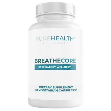 PUREHEALTH RESEARCH BreatheCore - Lung Detox for Smokers - Lung Cleanse & Support Supplement for Women & Men - Ginger Root, Ginkgo Biloba, St Johns Wort, Panax Ginseng & More - 60 Capsules PUREHEALTH RESEARCH Au supplements
