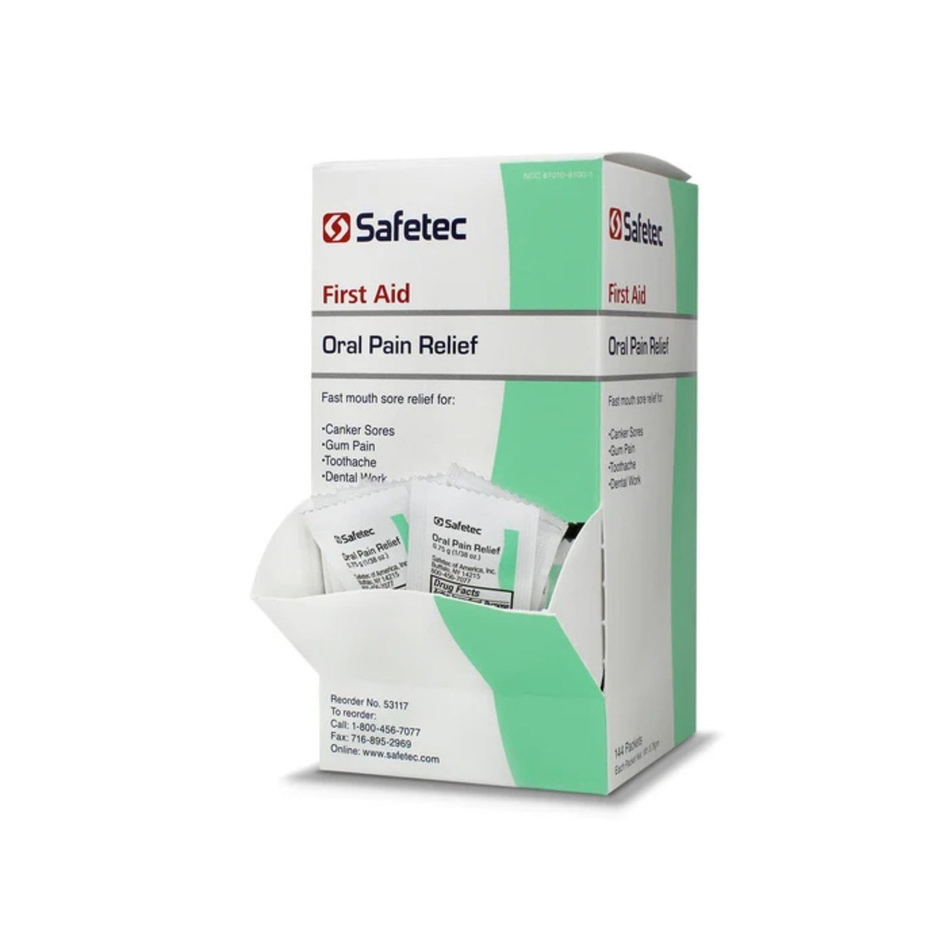 Safetec Oral Pain Relief, .75 g Packets, Box of 144 Safetec Au supplements