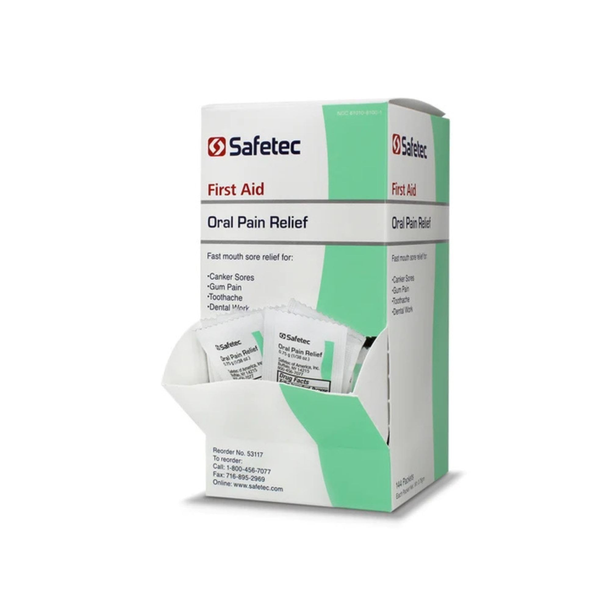 Safetec Oral Pain Relief, .75 g Packets, Box of 144 Safetec Au supplements