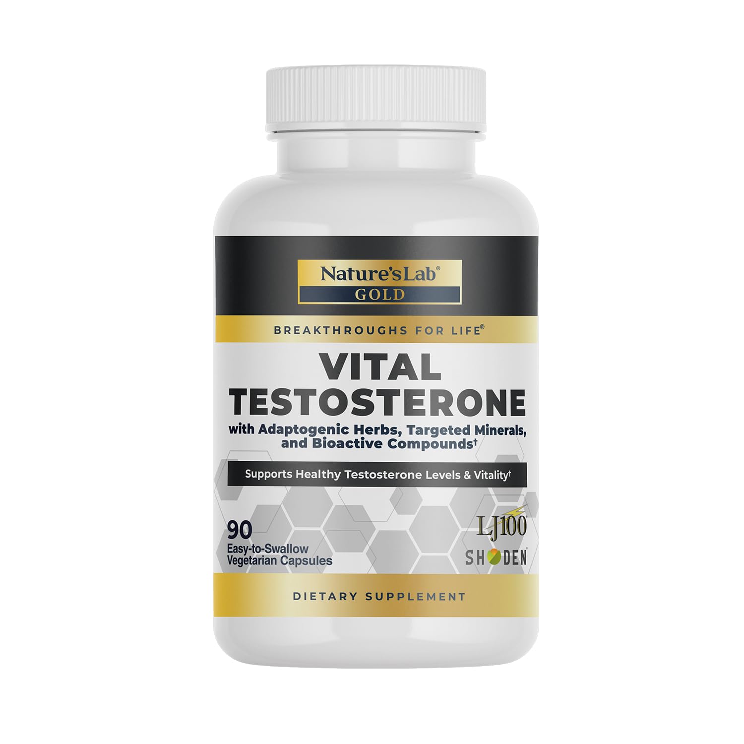 Nature's Lab Gold Vital Testosterone with Adaptogenic Herbs, Targeted Minerals and Bioactive Compounds* - Supports Healthy Testosterone Levels & Vitality* - 90 Capsules (30 Day Supply) Nature's Lab Au supplements