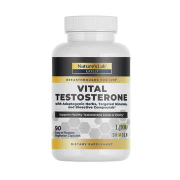 Nature's Lab Gold Vital Testosterone with Adaptogenic Herbs, Targeted Minerals and Bioactive Compounds* - Supports Healthy Testosterone Levels & Vitality* - 90 Capsules (30 Day Supply) Nature's Lab Au supplements