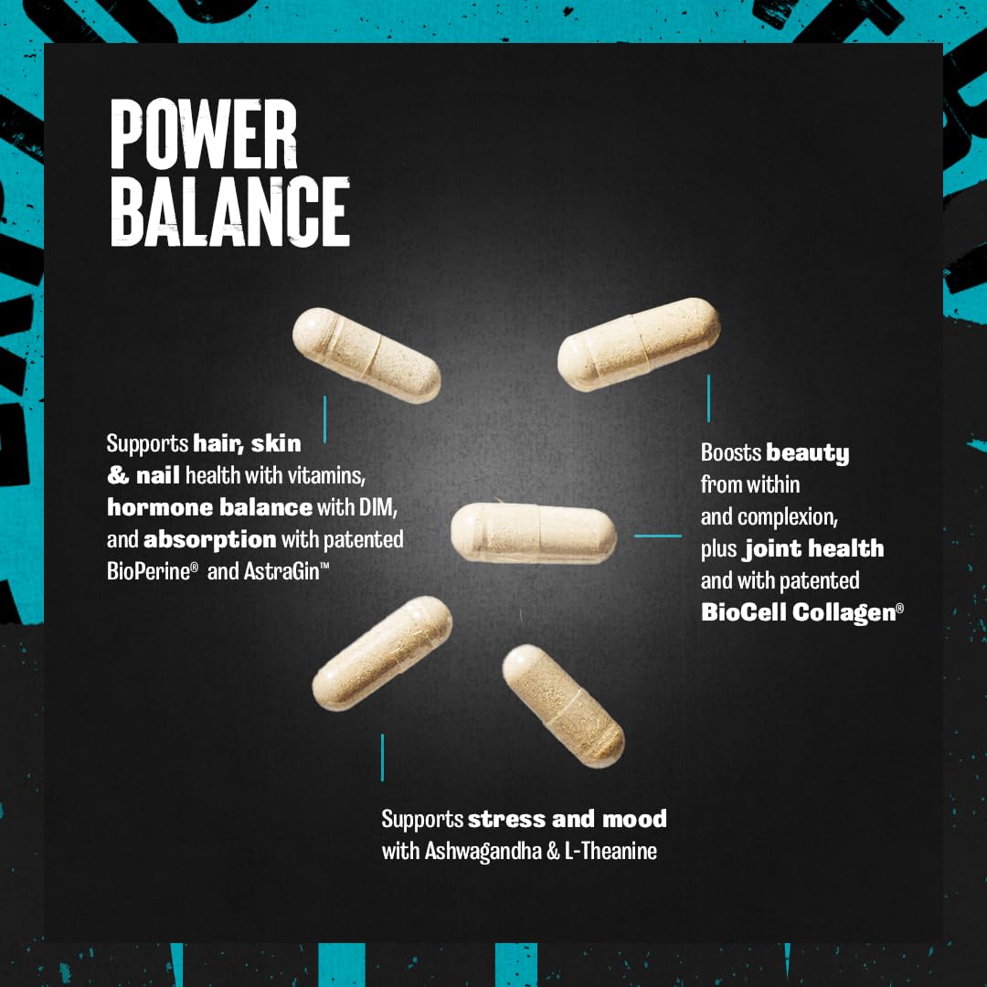 Animal Power Balance – Women's Alpha F Comprehensive Formula – Supports Hormonal Balance, Complexion, Hair, Nails, Mood and Stress, Intestinal Health, & Bone and Joint Health – 30 Packs Animal Au supplements