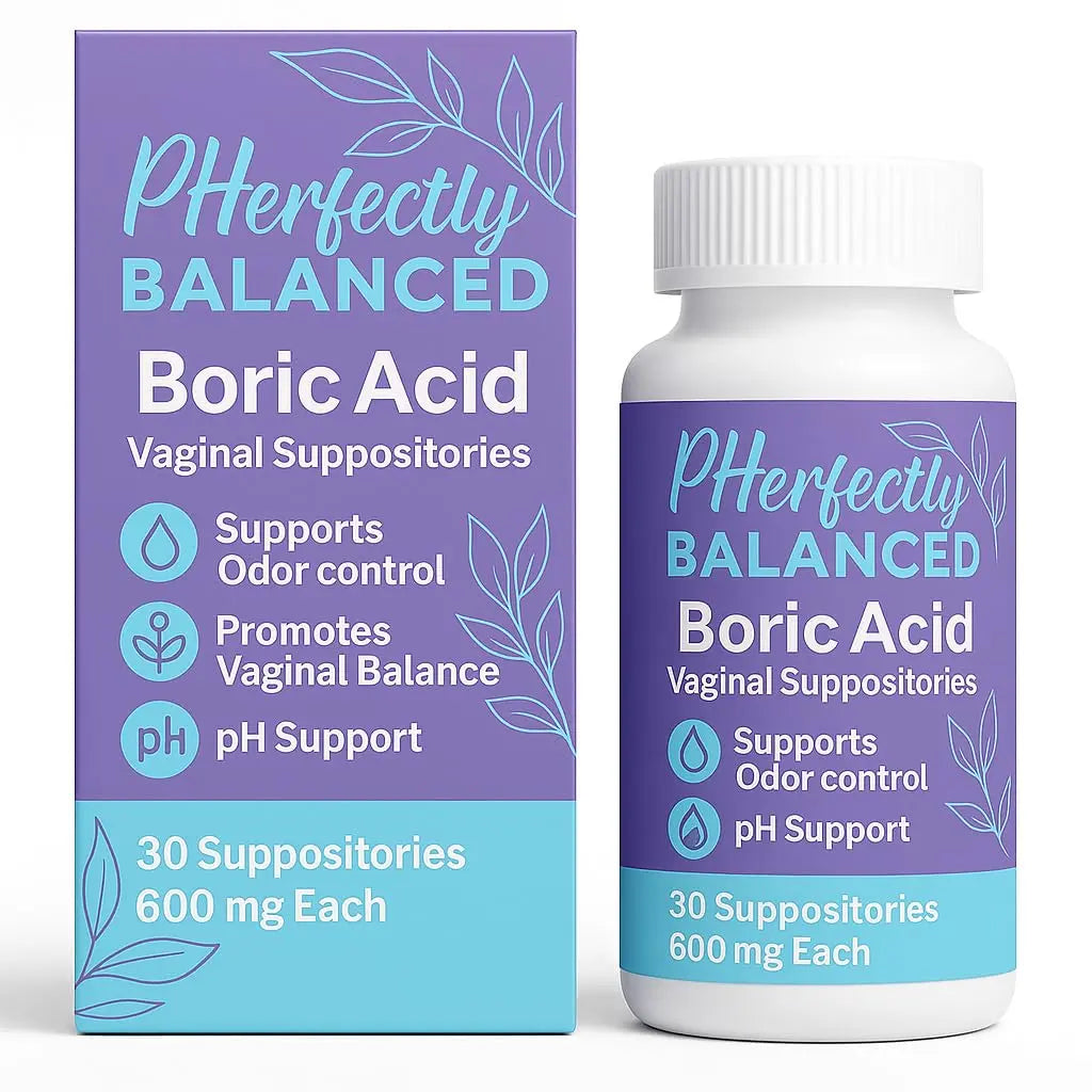 Pherfectly Balanced Boric Acid Vaginal Suppositories, 600mg, pH Support for Feminine Balance, Odor Control, 30 Count Pherfectly Balanced Au supplements