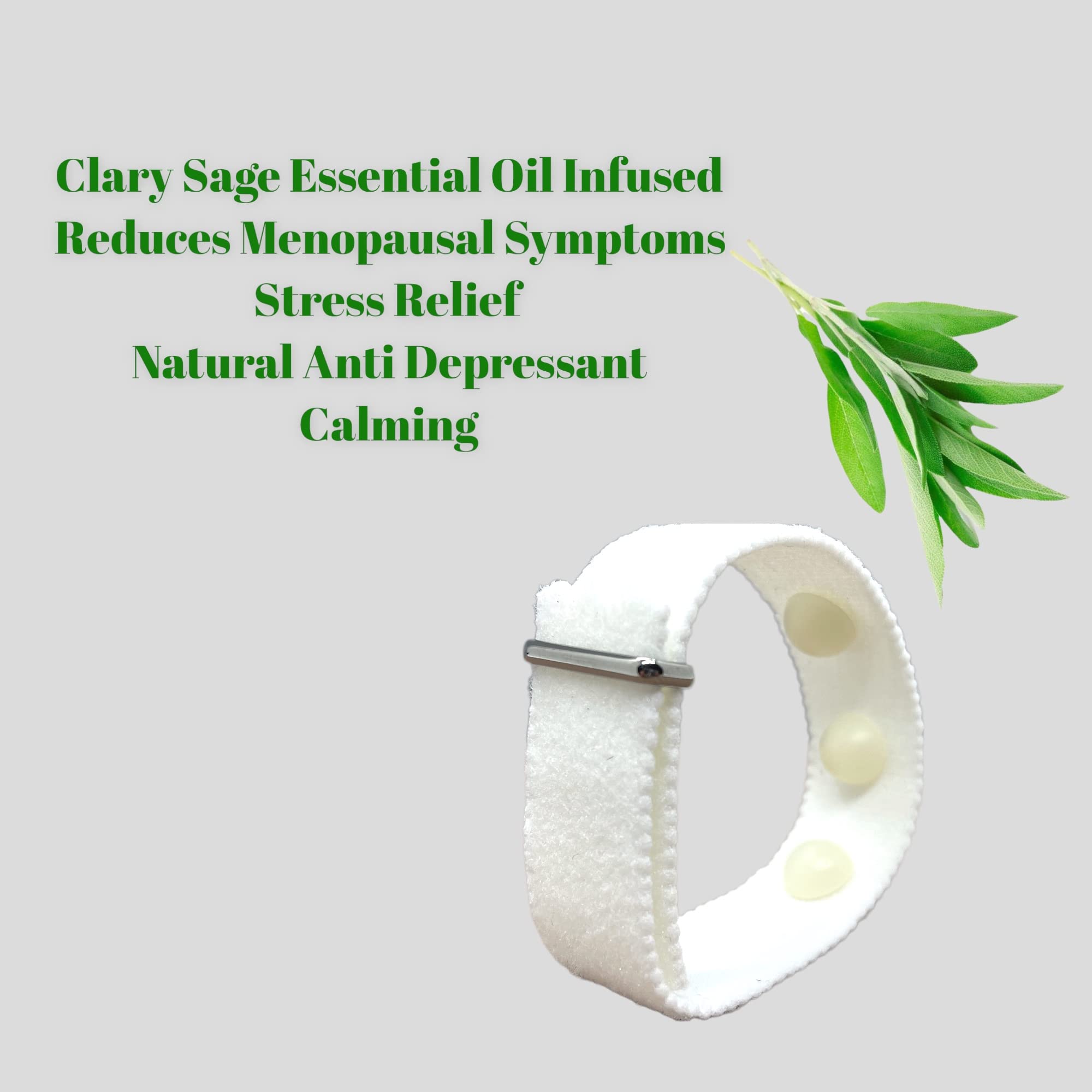 Menopause Multi Symptom Relief Bracelet-Clary Sage Scented Adjustable Acupressure Band- Reduces Hot