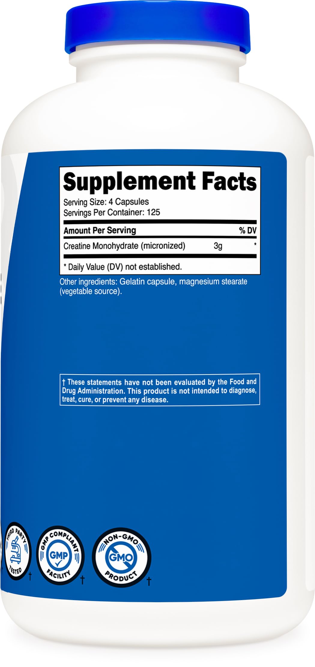 Nutricost Micronized Creatine Monohydrate 3,000mg 500 Capsules, 125 Servings Nutricost Au supplements