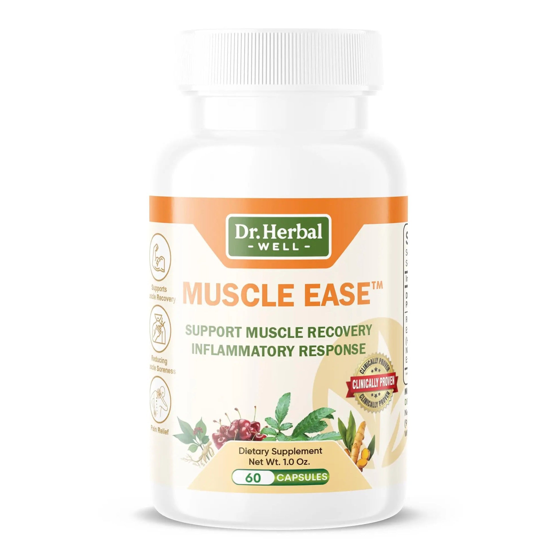 DR.HERBAL WELL Muscle Ease - Joint, Muscle & Nerve Support Fast Acting Relax Comfort Recovery Natural Herbal Supplement - (60 Capsules) MAX-Strength DR. HERBAL WELL Au supplements