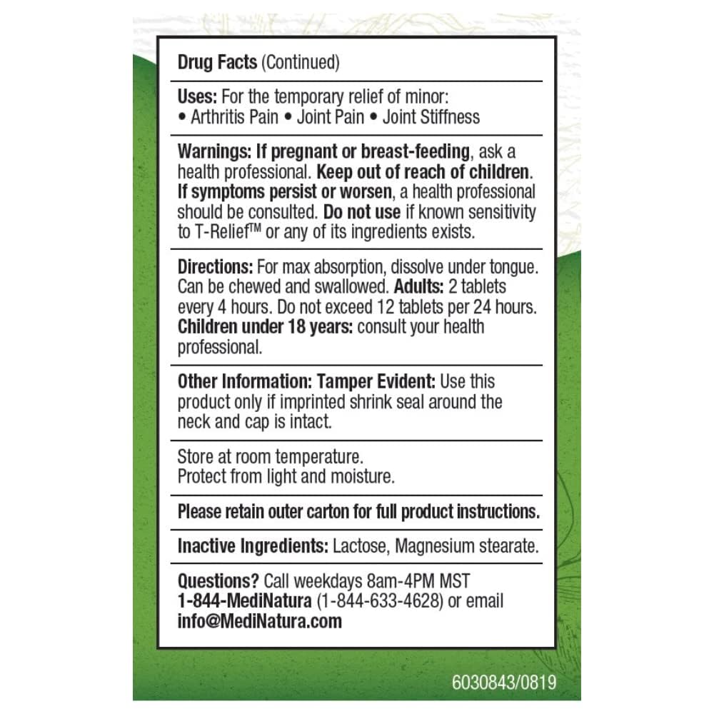 T-Relief Arthritis Arnica +12 Pain Relieving Natural Medicines Help Reduce Soreness Stiffness Aches & Pains in Joints Naturally - 100 Tablets (2 Pack) MediNatura Au supplements